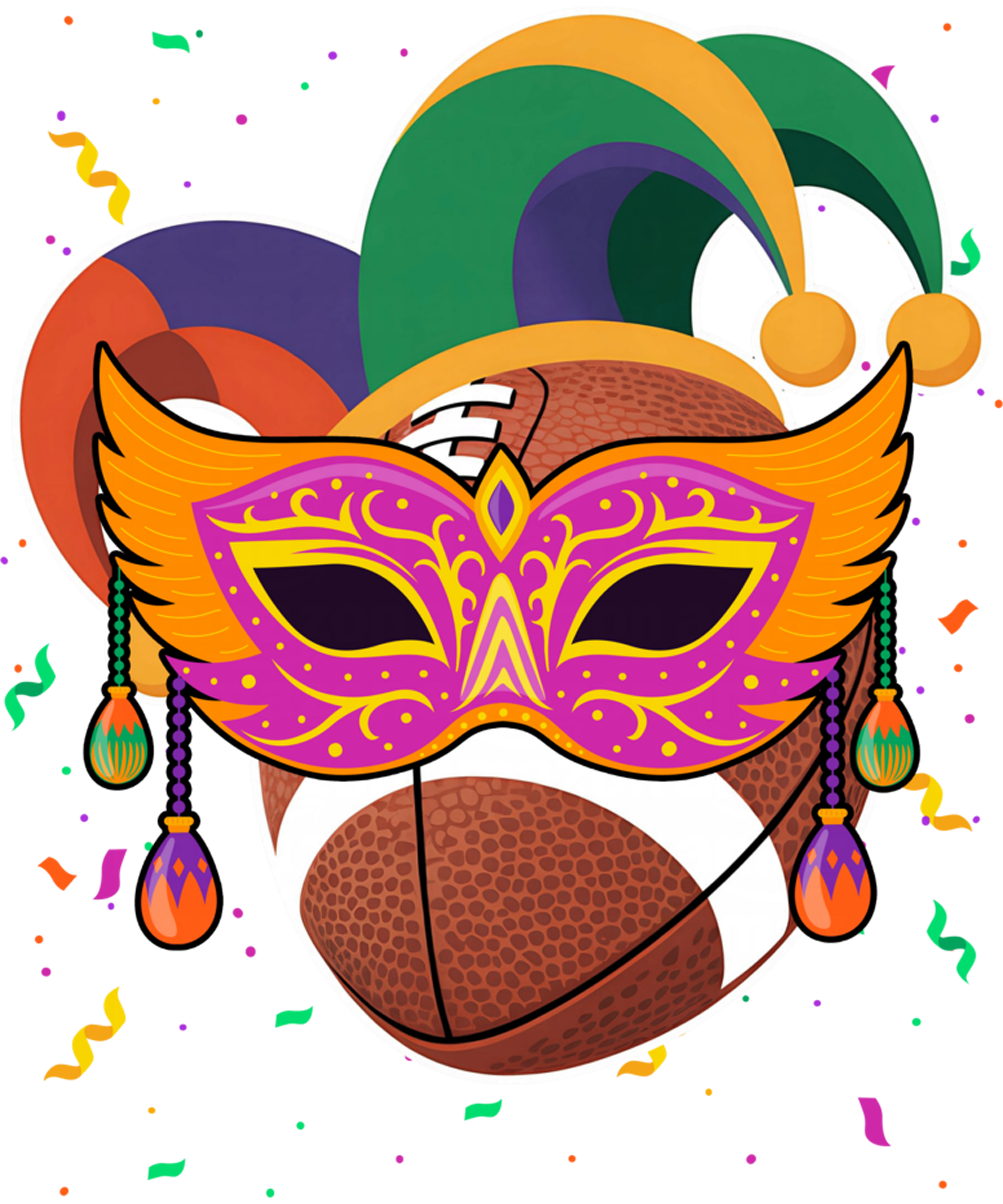 Mardi Gras 385 - Football Mardi Gras Jester Hat Costume Carnival Women Men Sweatshirt