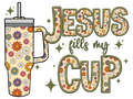 Christian 370 - Jesus Fills Cup Faux Embroidery
