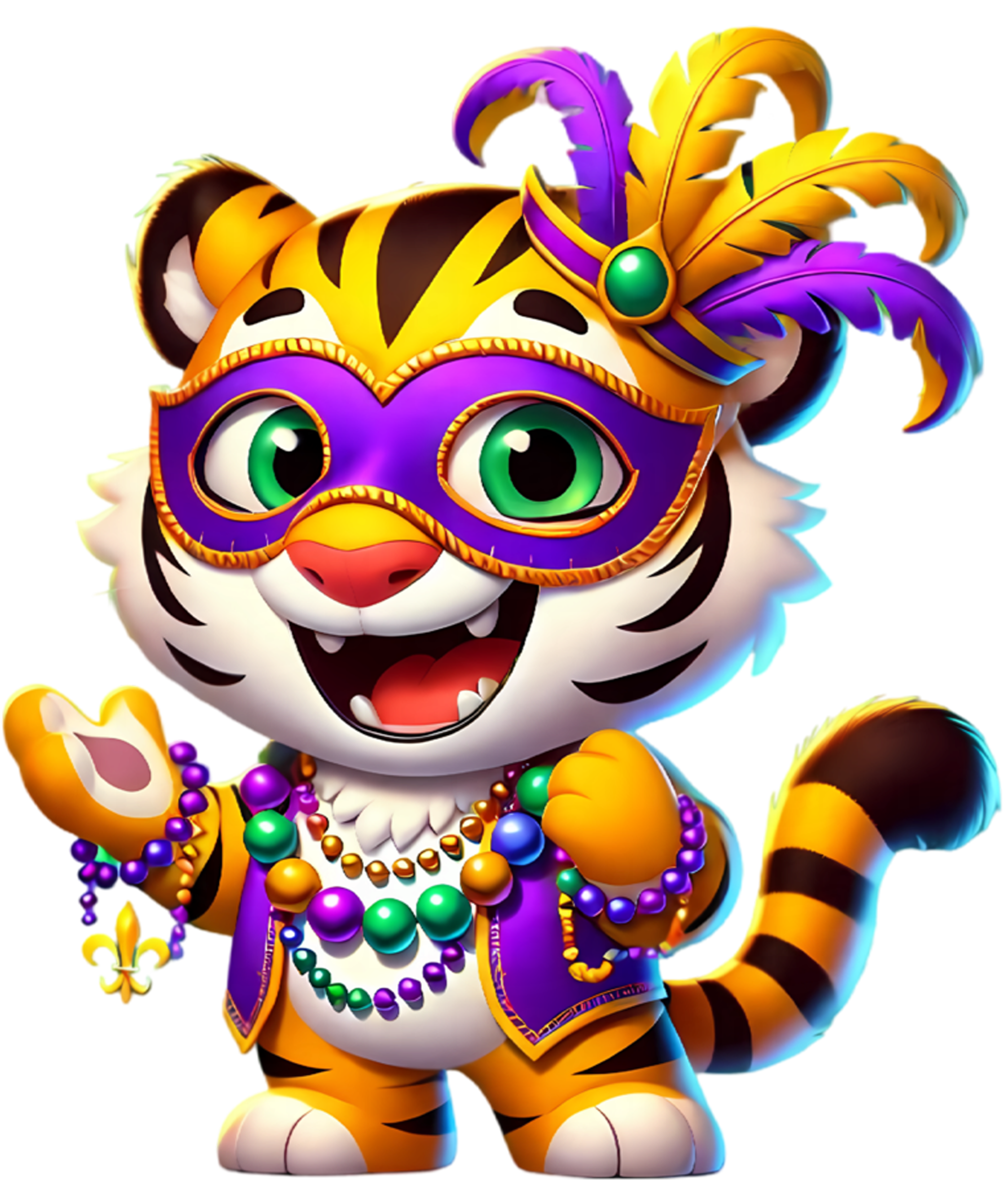 Mardi Gras 672 - Mardi Gras Tiger Costume Animal New Orleans Party Parade Sweatshirt