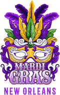 Mardi Gras 642 - Mardi Gras Parade T Shirt New Orleans Louisiana Mask Feather