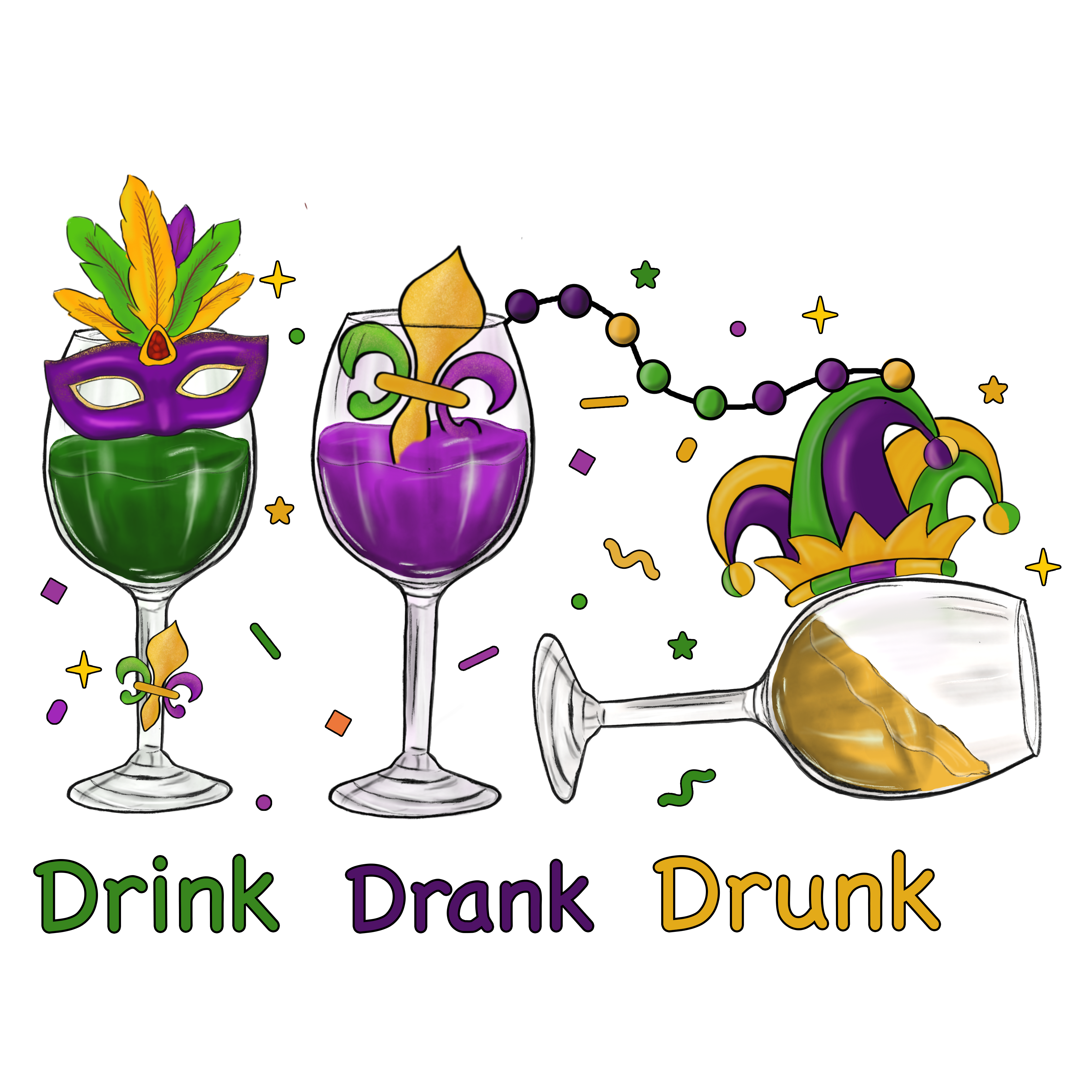 Mardi Gras 574 - Mardi Gras Bundle Drink Drank Drunk