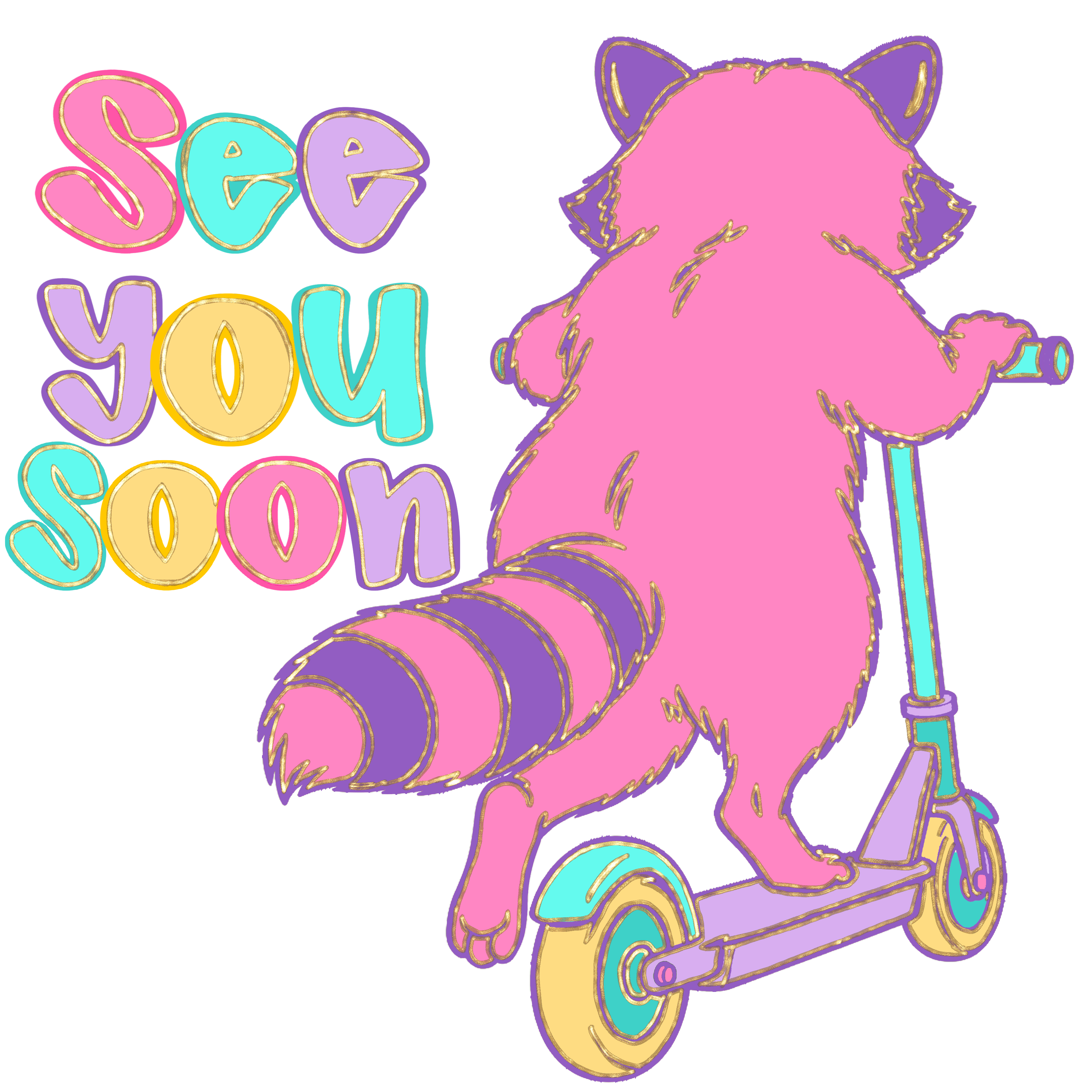 Randomness 1500 - See You Soon Raccoon Gold Foil