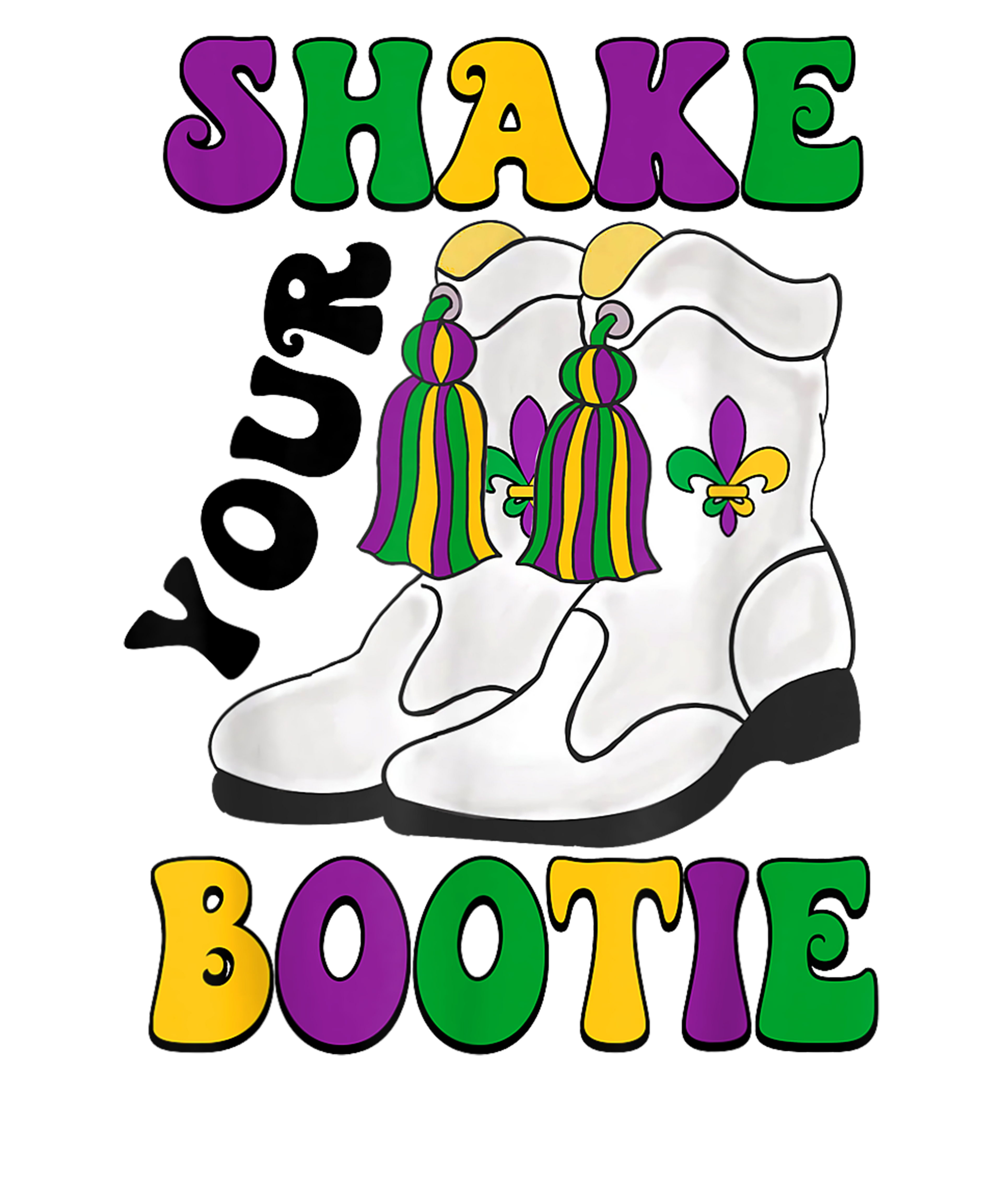 Mardi Gras 1003 - Shake Your Bootie Majorette Boots Funny Mardi Gras Parade