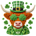 St. Patrick's Day 59 - Faux Yarn St. Patrick'S Highland Cow Png