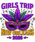Mardi Gras 433 - Girls Trip New Orleans 2026 Mardi Gras Mask Beads Matching Sweatshirt