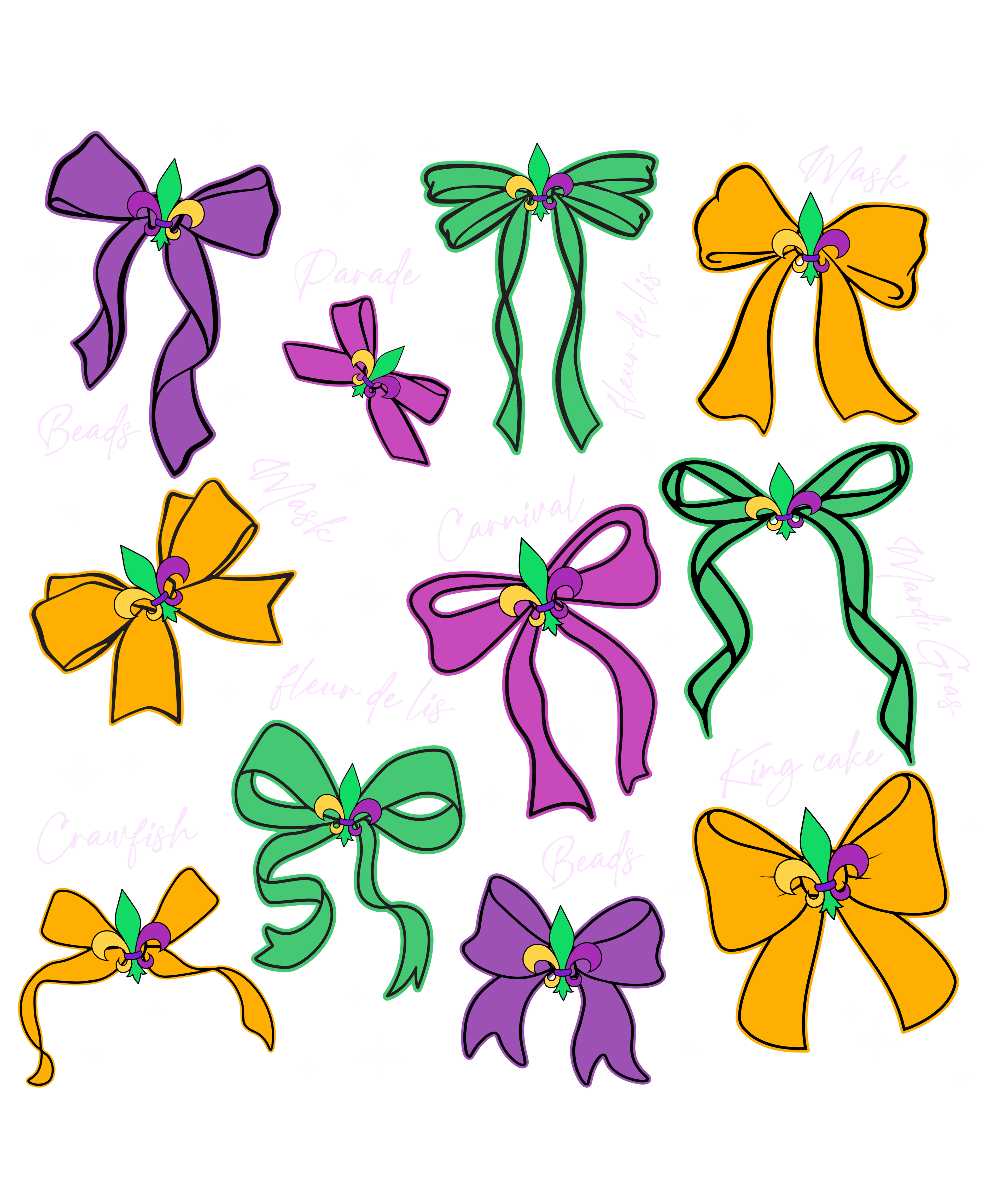Mardi Gras 981 - Or 712025 Vtn Mardi Gras Coquette Bow