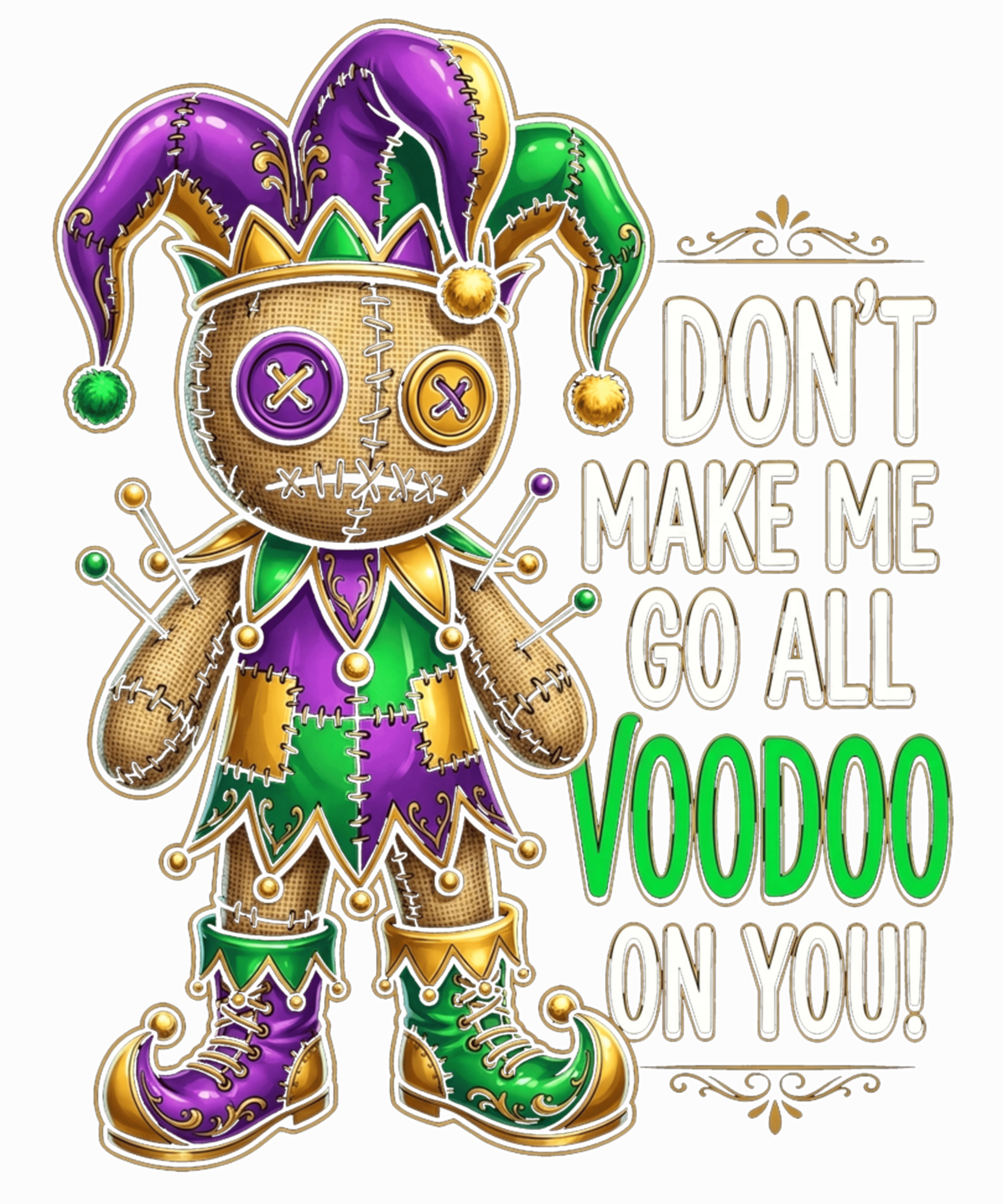 Mardi Gras 368 - Doll Jester New Orleans Carnival Sweatshirt