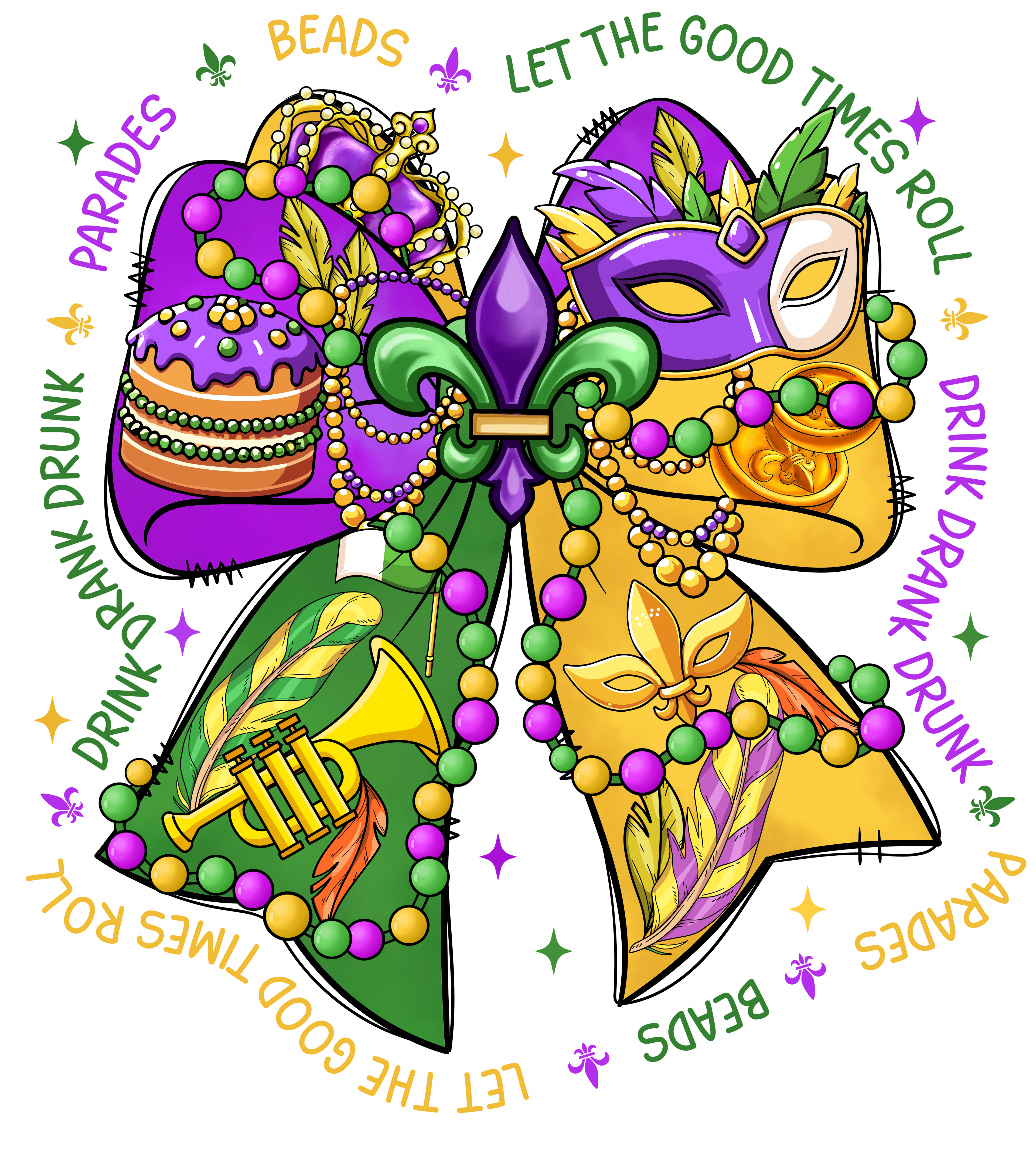 Mardi Gras 936 - Or 24122024 Nhuy Coquette Bow Mardi Gras Letthe Good Times Roll