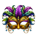 Mardi Gras 722 - Mardi Gras Mask Clipart Sublimation 88820119 18