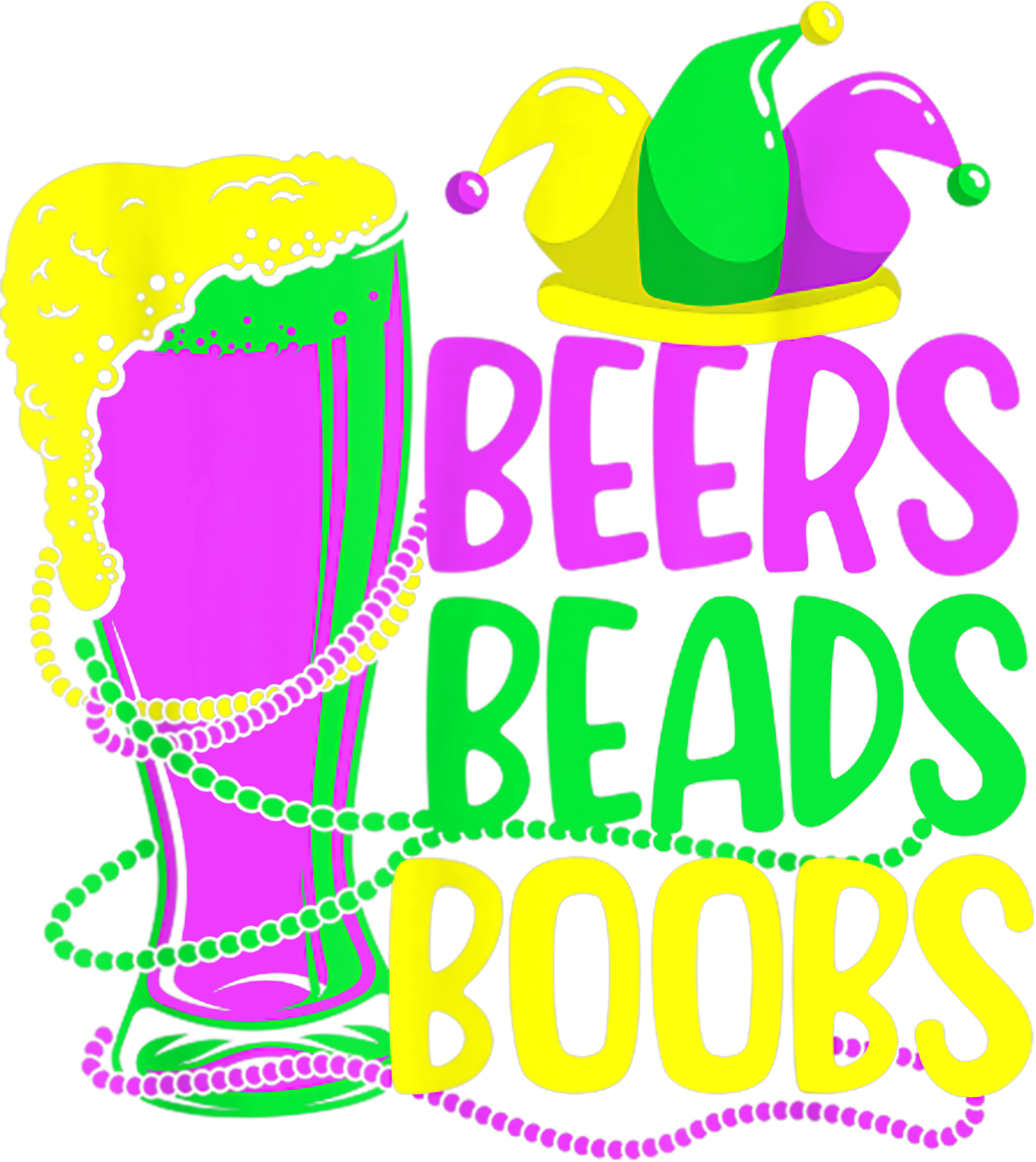 Mardi Gras 538 - Louisiana Beers Beads Boobs Mardi Gras Carnival Costume T Shirt