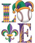 Mardi Gras 402 - Funny Love Baseball Mardi Gras Costume Carnival Women Men Sweatshirt