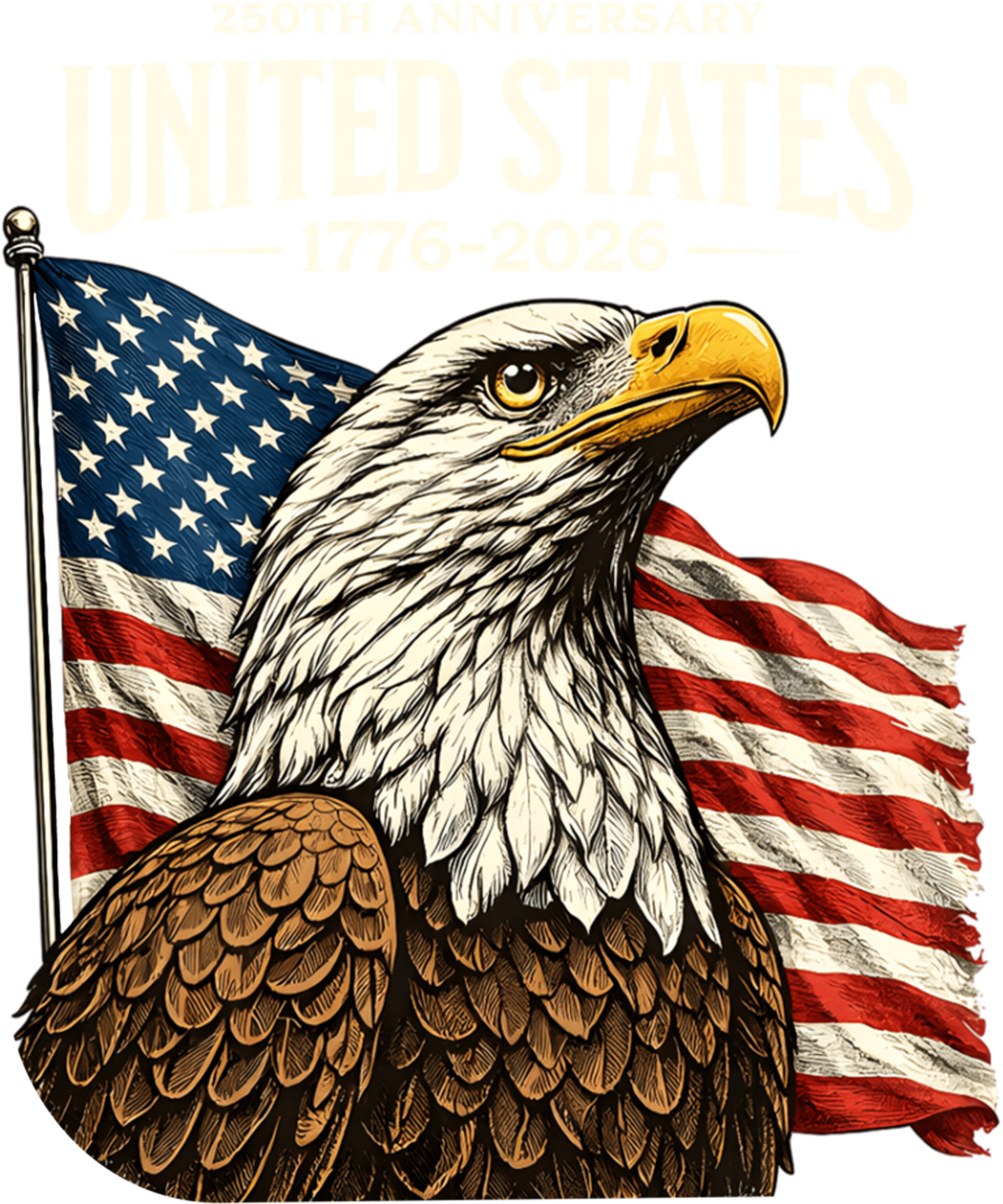 4th of July 544 - United States 250th Anniversary 1776 2026 Patriotic Eagle Sweatshirt