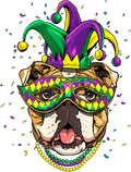 Mardi Gras 288 - American Bulldog Dog Lover Cute Mardi Gras Carnival Jester T Shirt
