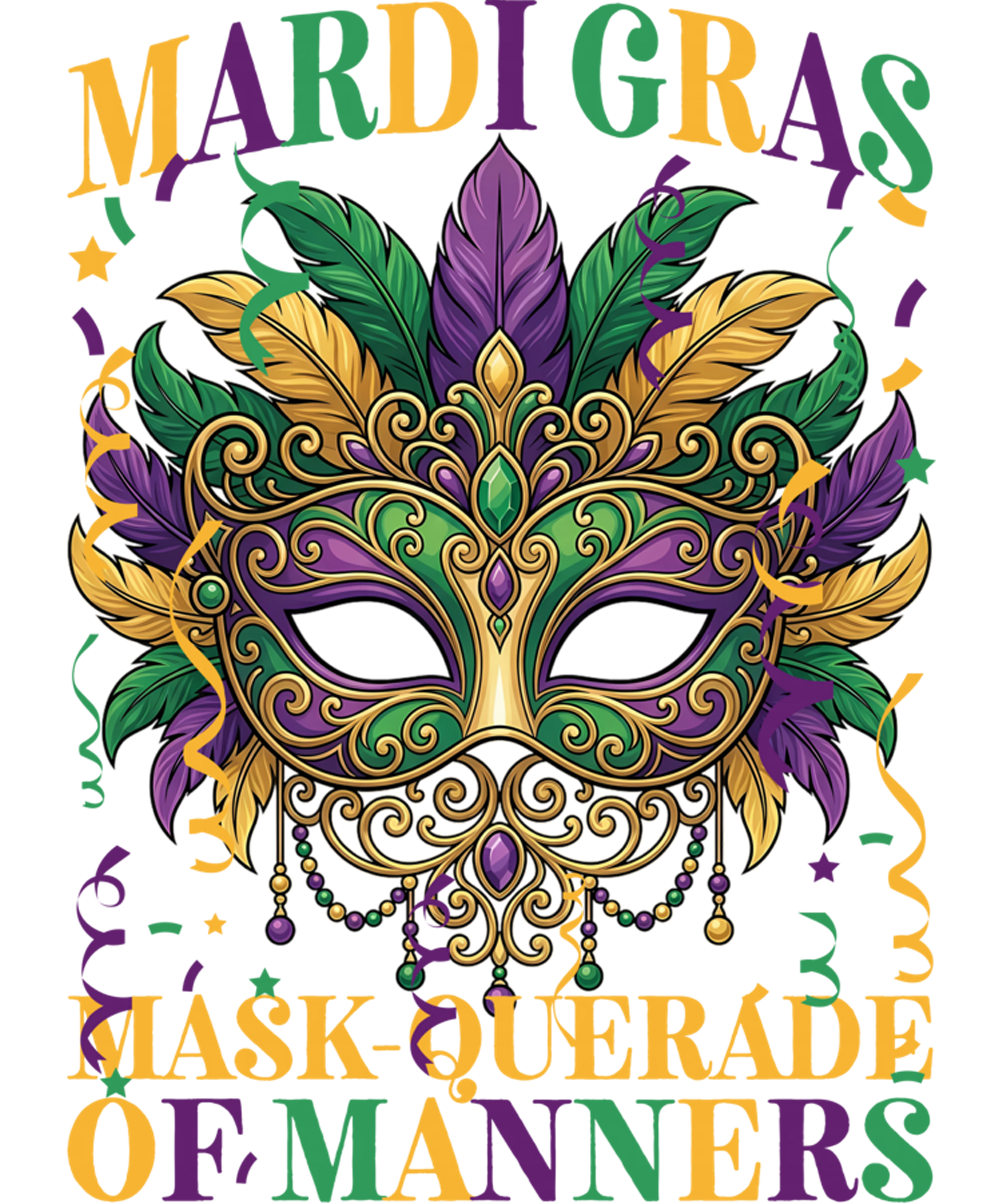 Mardi Gras 632 - Mardi Gras Mask Masquerade Manners Carnival Parades Sweatshirt (1)