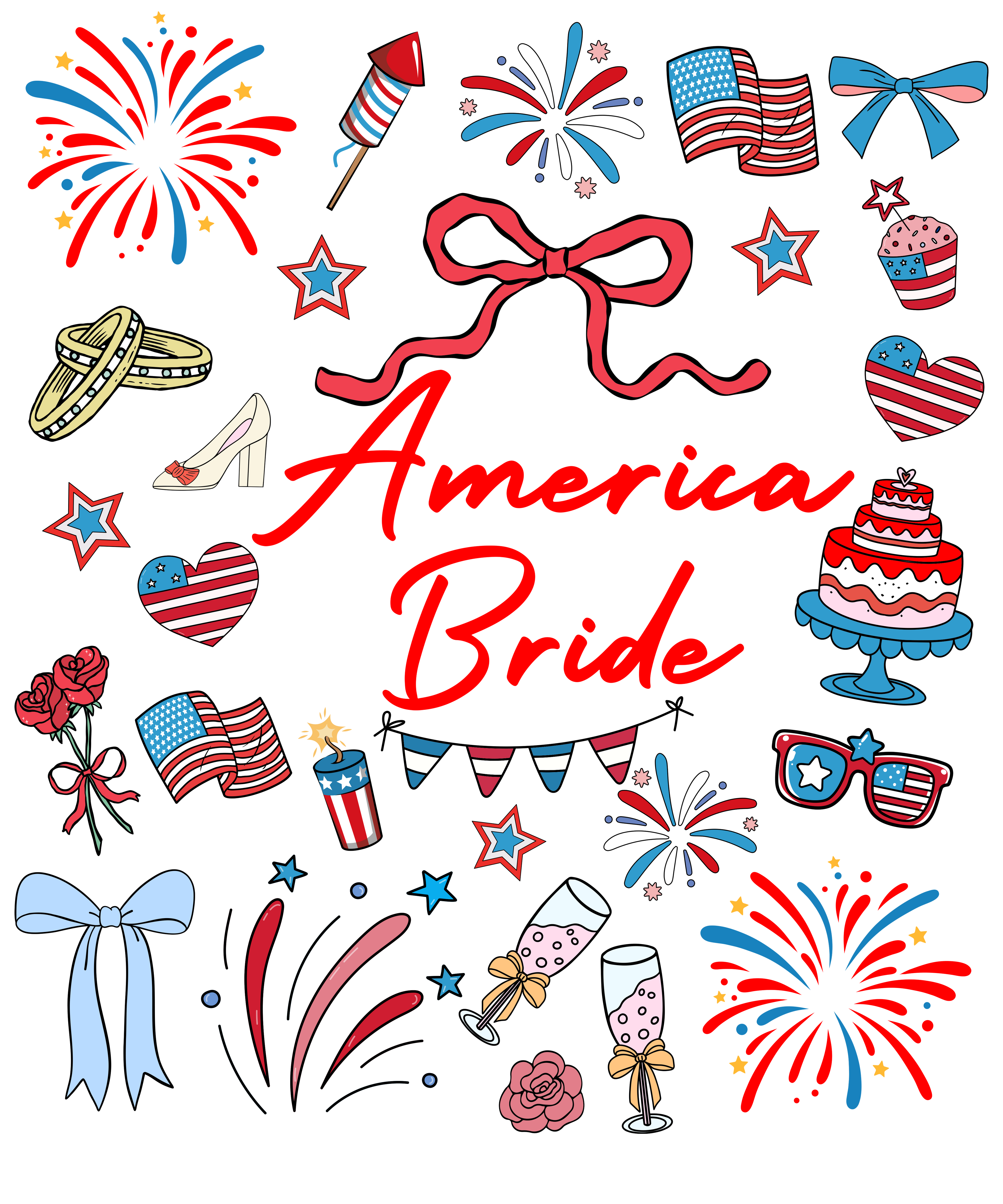 4th of July 410 - Or 02062025 Nhuy America Bride 4th Of July America Usa 1776