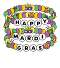 Mardi Gras 839 - Merch Happy Mardi Gras Friendship Bracelet Bestie Carnival Party T Shirt