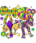 Mardi Gras 570 - Mardi Gras Bow Coquette Bow Fat Tuesday New Orleans Women T Shirt