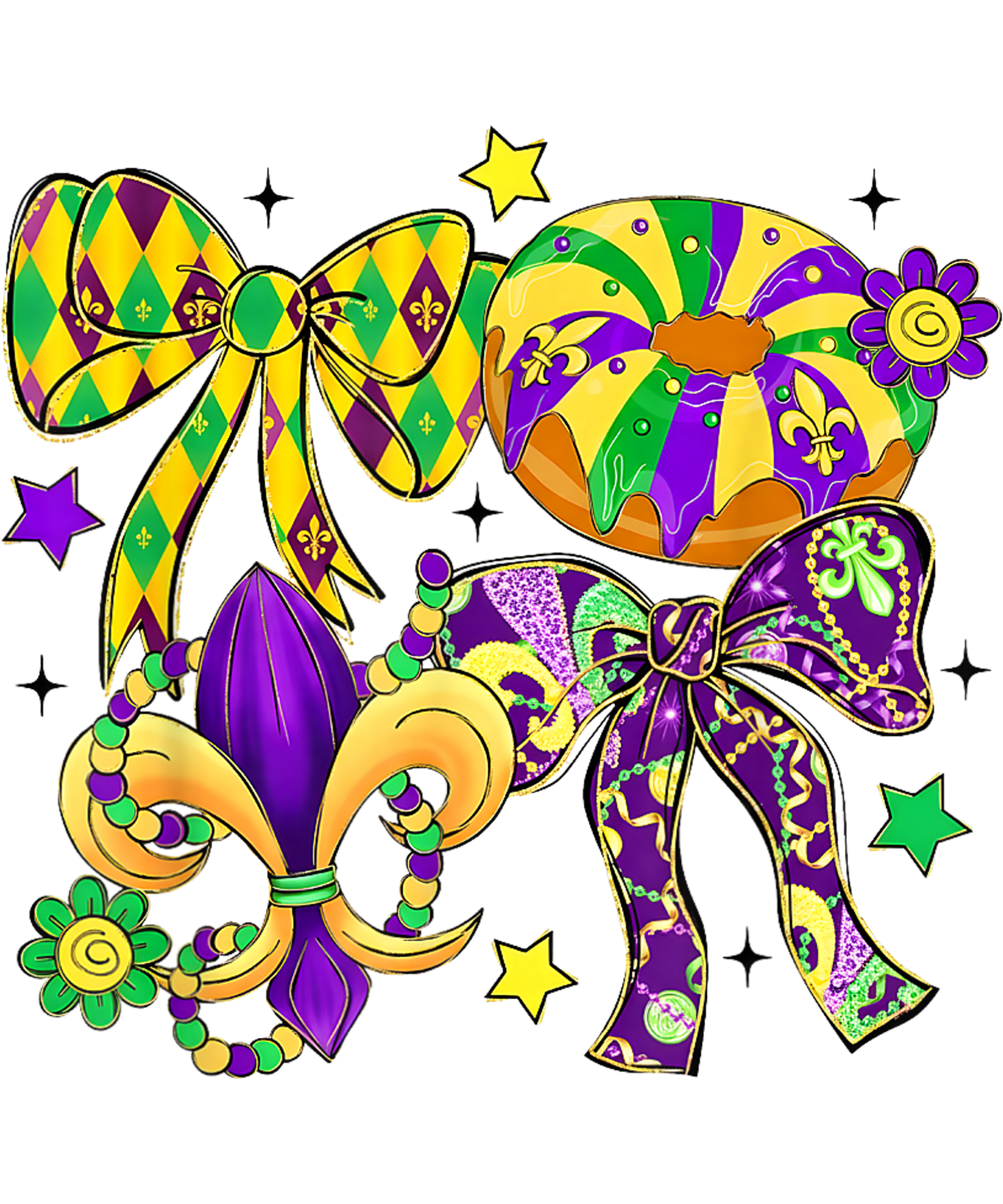 Mardi Gras 570 - Mardi Gras Bow Coquette Bow Fat Tuesday New Orleans Women T Shirt