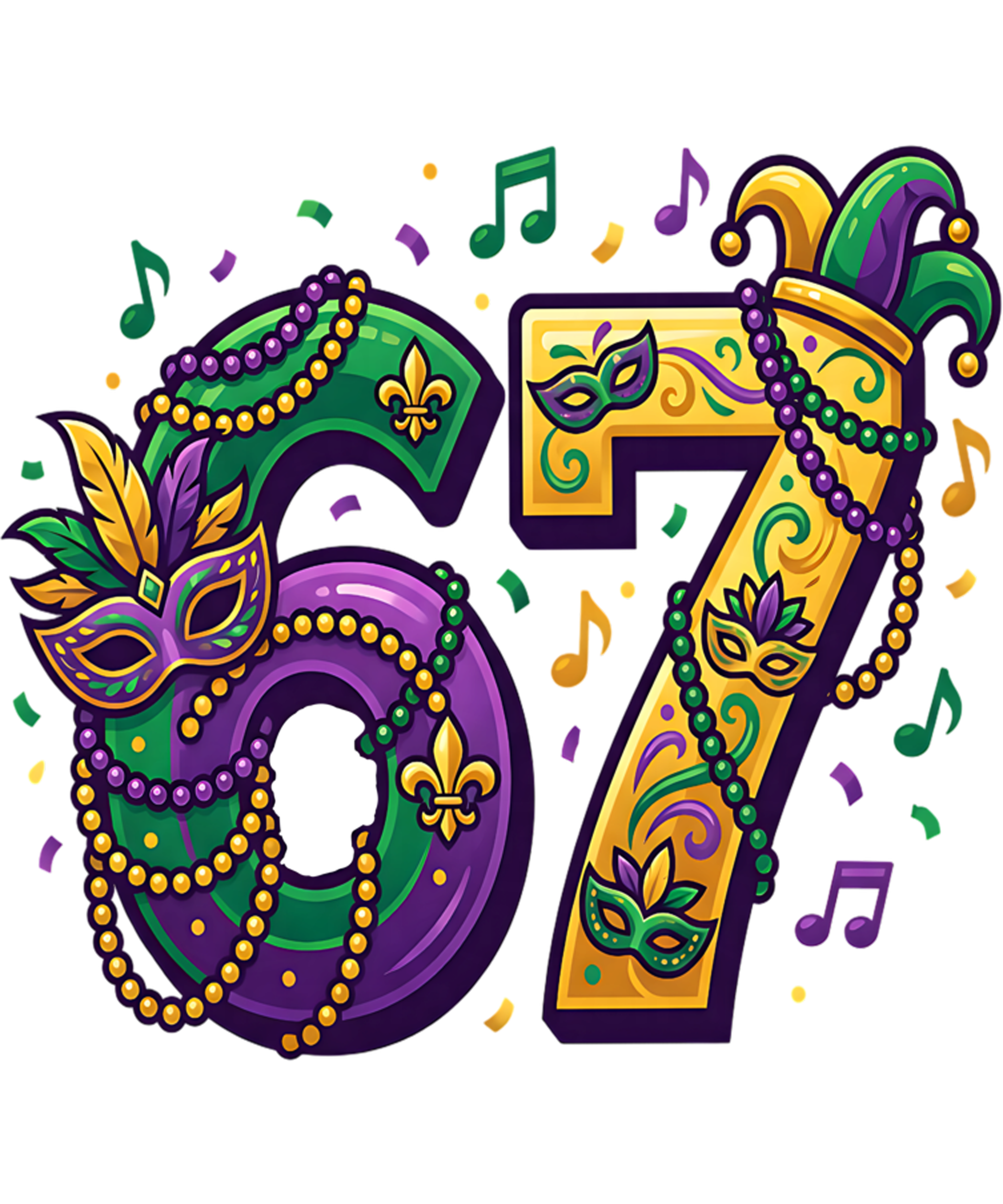 Mardi Gras 551 - Mardi Gras 67 Six Seven New Orleans Funny Sweatshirt