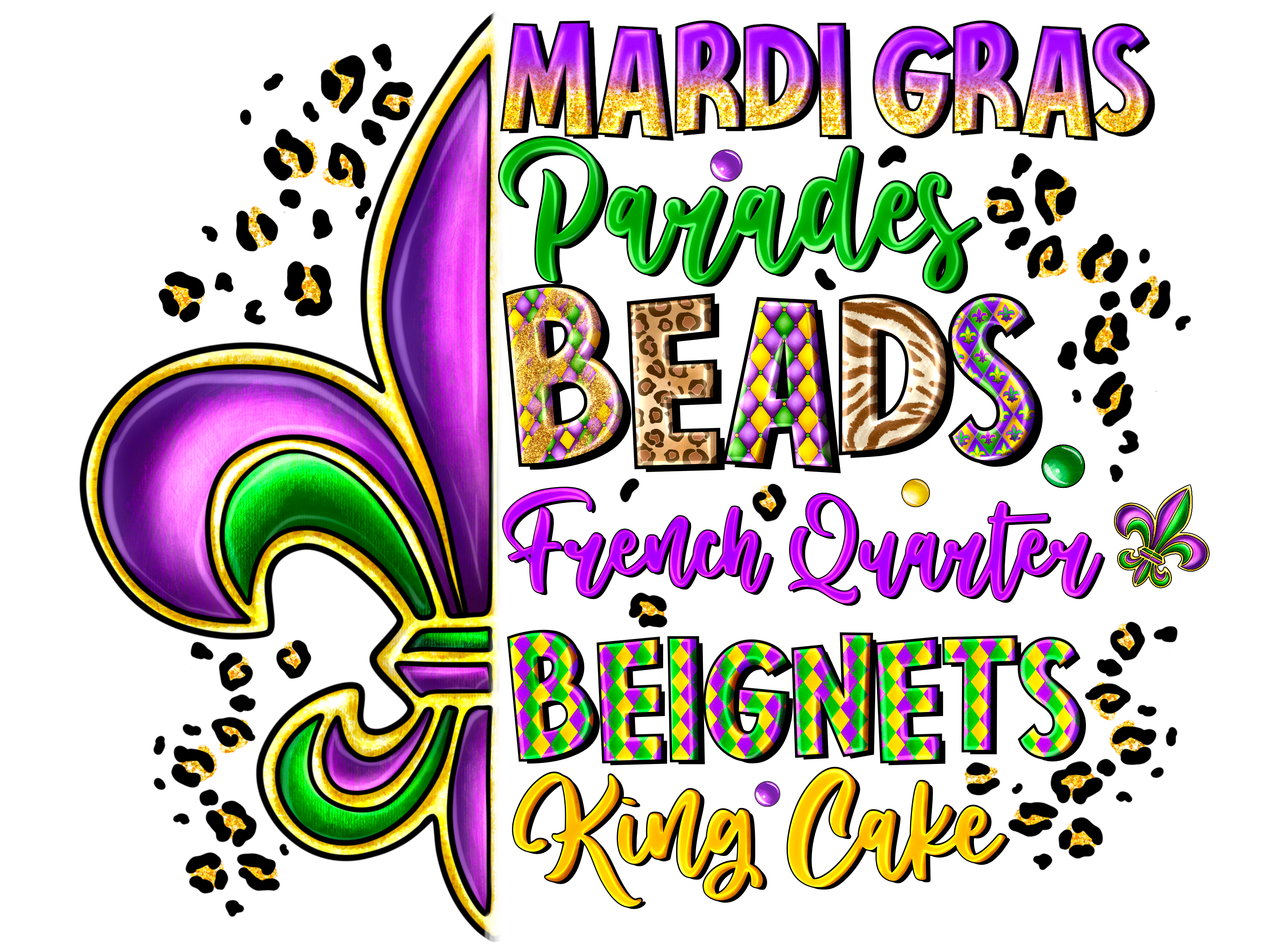 Mardi Gras 801 - Mardigrasparadesbeadsfrenchquarterbeignetskingcake