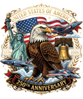 4th of July 549 - Usa Independence 250th Anniversary 1776 2026 Patriotic Eagle Long Sleeve T Shirt