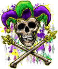 Mardi Gras 657 - Mardi Gras Shirt Jester Skull New Orleans Vintage Tee T Shirt