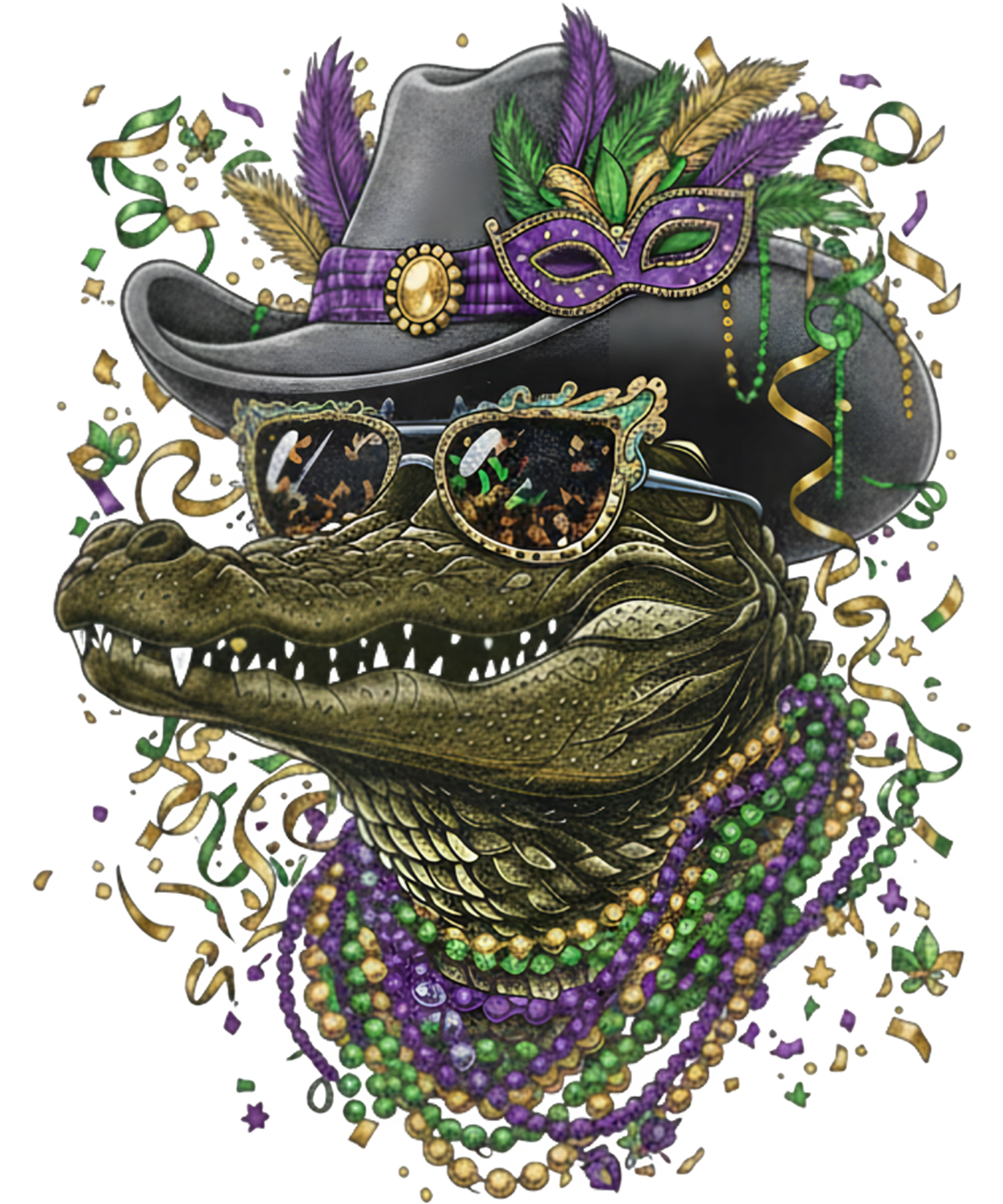 Mardi Gras 553 - Mardi Gras Alligator Carnival Party Costume Men Boys Kids Sweatshirt