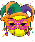 Mardi Gras 1013 - Softball Mardi Gras Jester Hat Costume Carnival Women Men Sweatshirt
