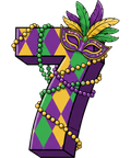 Mardi Gras 389 - Funny 6 7 Meme Mardi Gras Mask Pearl Six Seven Humor Parade Sweatshirt