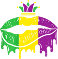 Mardi Gras 1048 - Womens Mardi Gras Dipping Lips Jester Hat Mouth Carnival Women Gift T Shirt