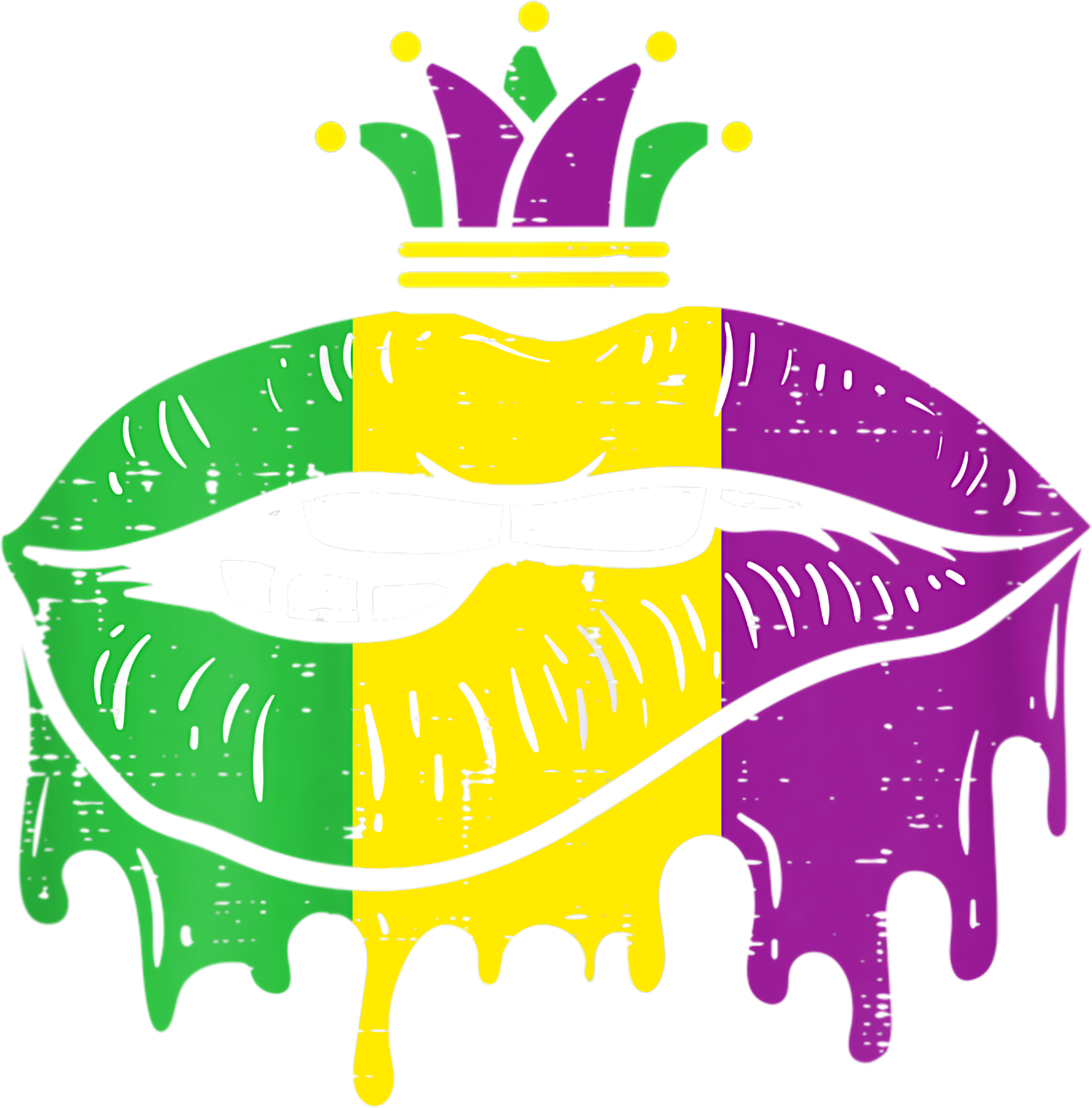 Mardi Gras 1048 - Womens Mardi Gras Dipping Lips Jester Hat Mouth Carnival Women Gift T Shirt