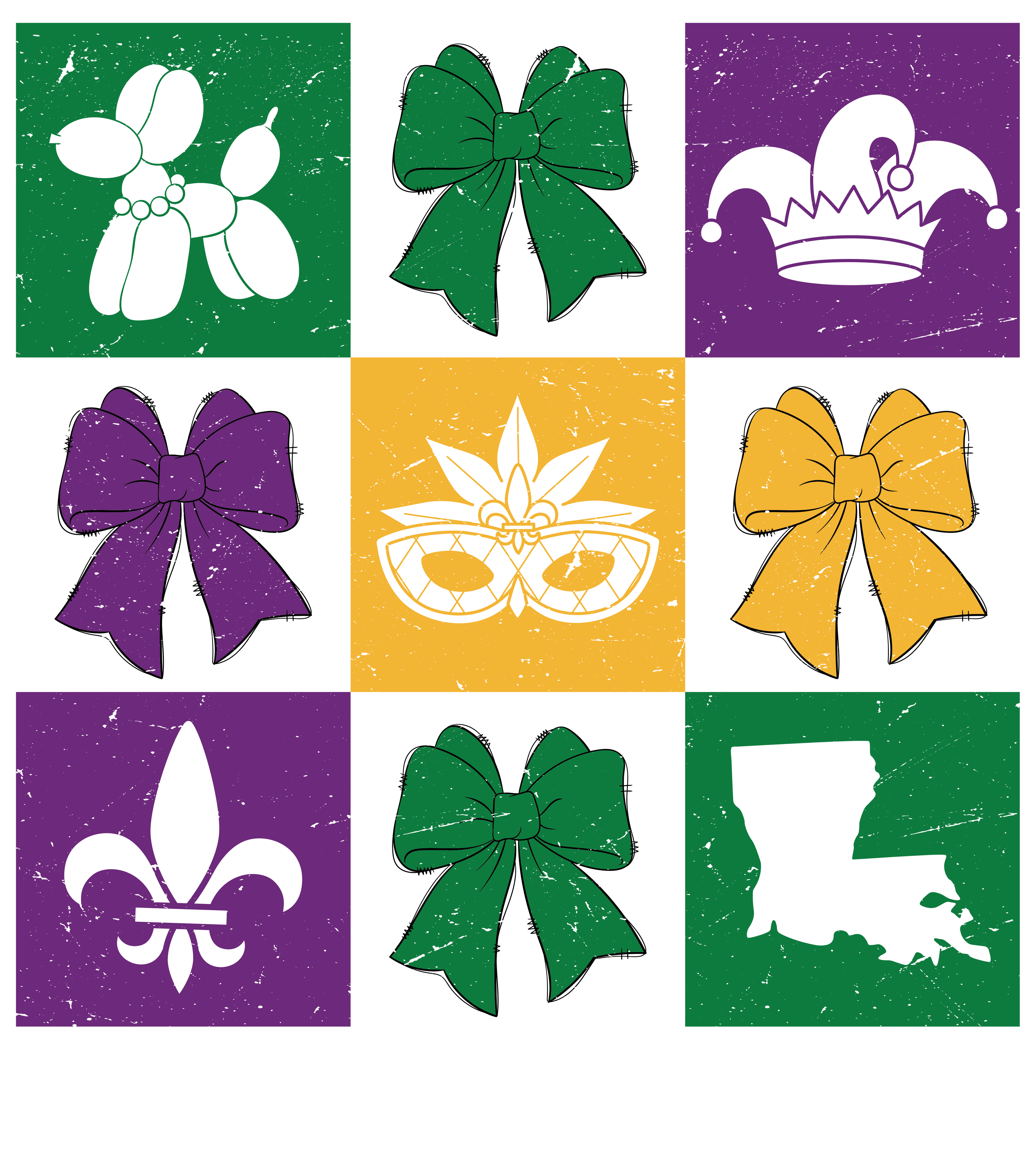 Mardi Gras 922 - Or 23122024 Nhuy Checkered Coquette Bow Mardi Gras Element