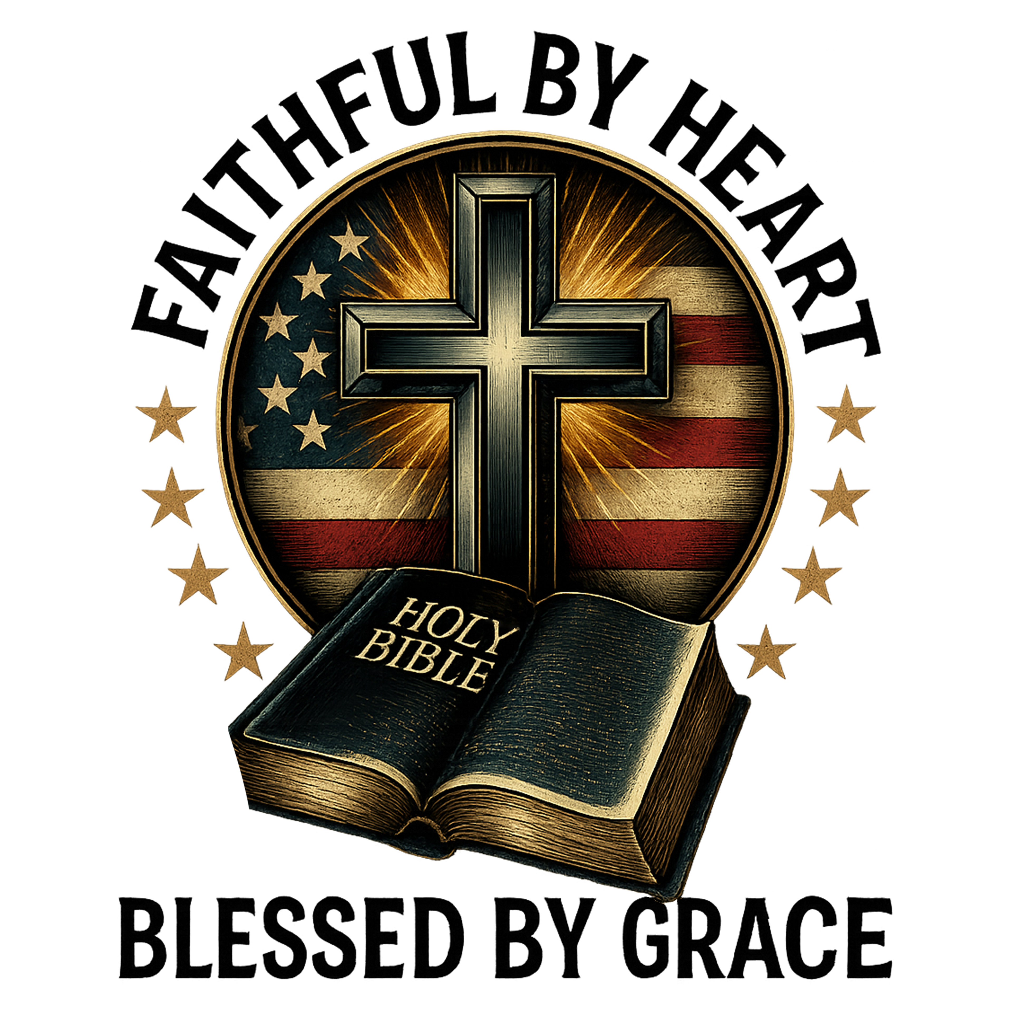 Christian 168 - Faithful By Heart Holy Bible Blessed By Grace 1