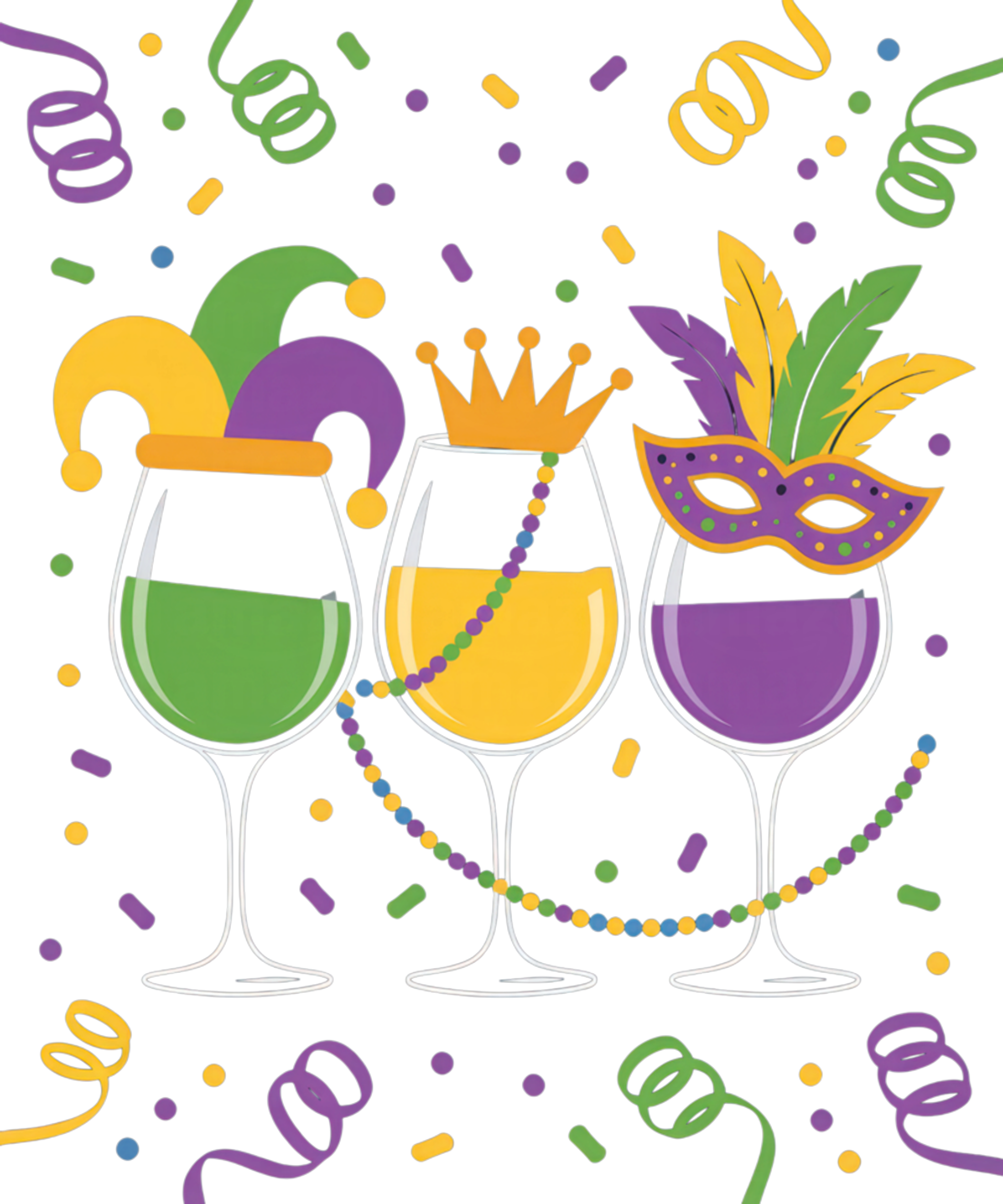 Mardi Gras 647 - Mardi Gras Party Wine Lovers Festive Mood Celebration Outfit Sweatshirt