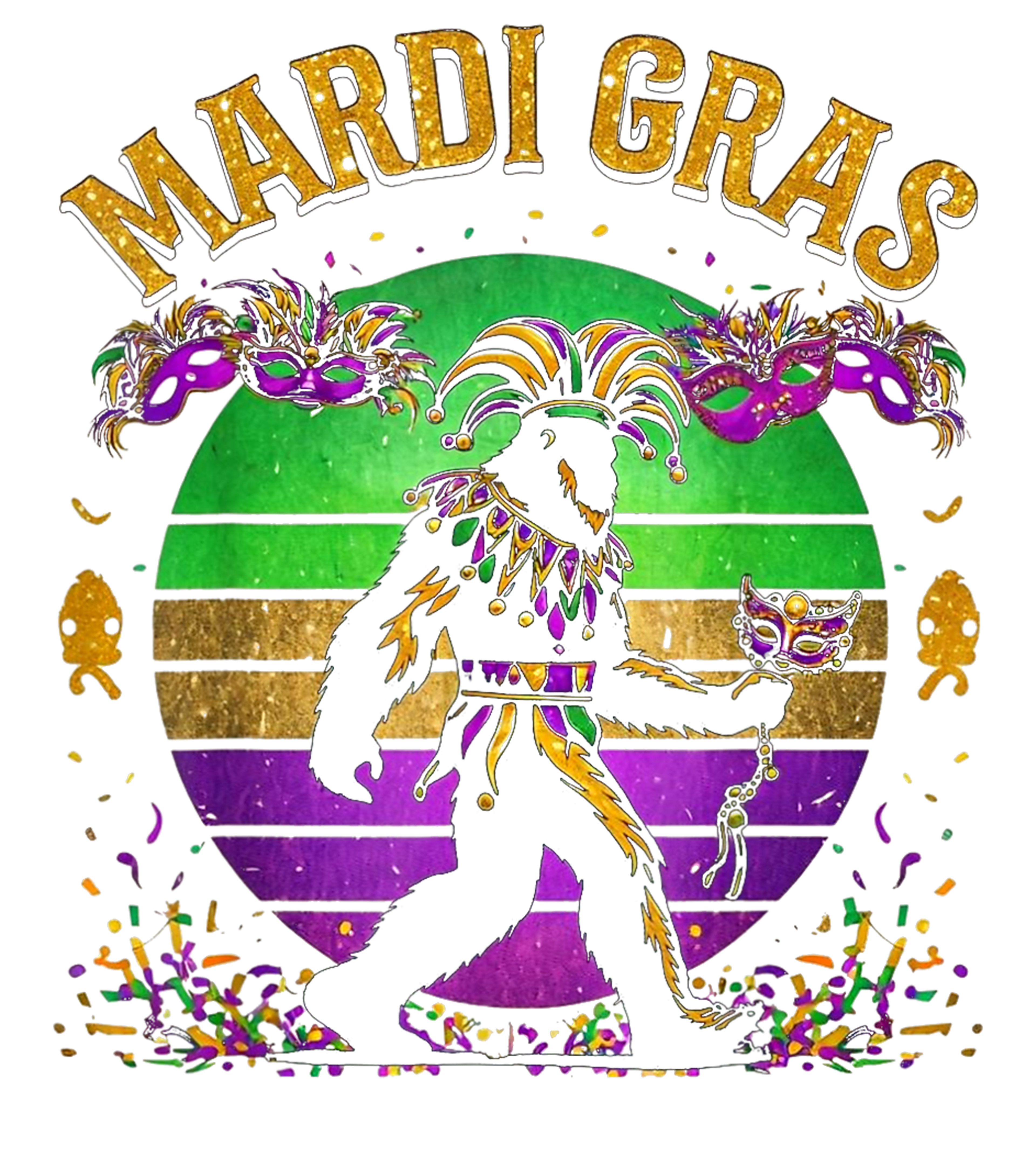 Mardi Gras 849 - Merch Mardi Gras Bigfoot T Shirt