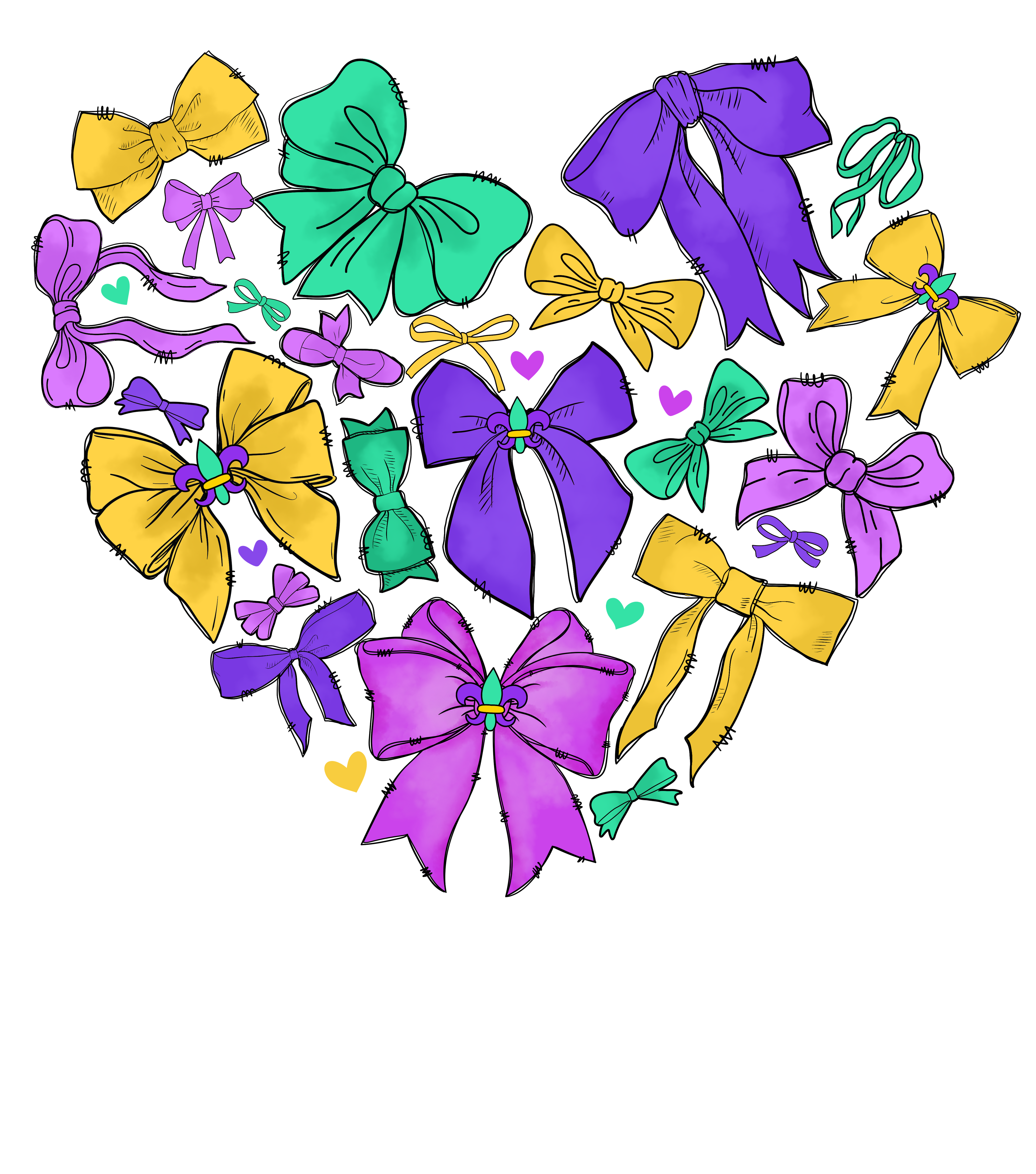 Mardi Gras 892 - Or 20122024 Nhuy Coquette Bow Mardi Gras Heart Shape