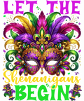 Mardi Gras 514 - Let The Shenanigans Begin Mardi Gras Masked Girl Women Kid Sweatshirt