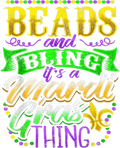 Mardi Gras 298 - Beads Bling Funny Mardi Gras Party Carnival Parade Costume T Shirt