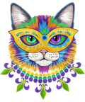 Mardi Gras 582 - Mardi Gras Cat Mask For Women Girls Cat Lovers Carnival Sweatshirt