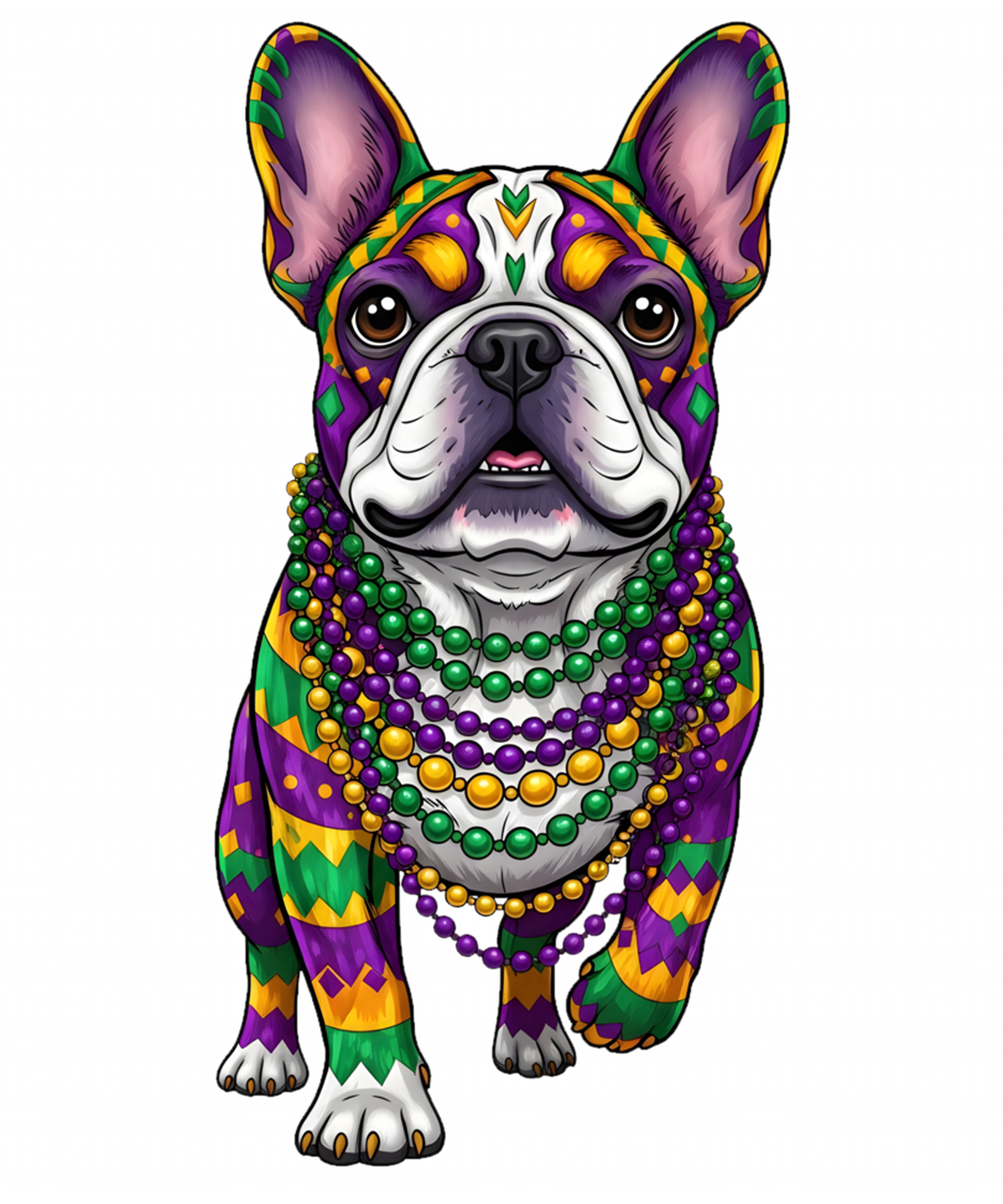 Mardi Gras 387 - French Bulldog Owners With Mardi Gras Watercolor Dog Lovers Sweatshirt