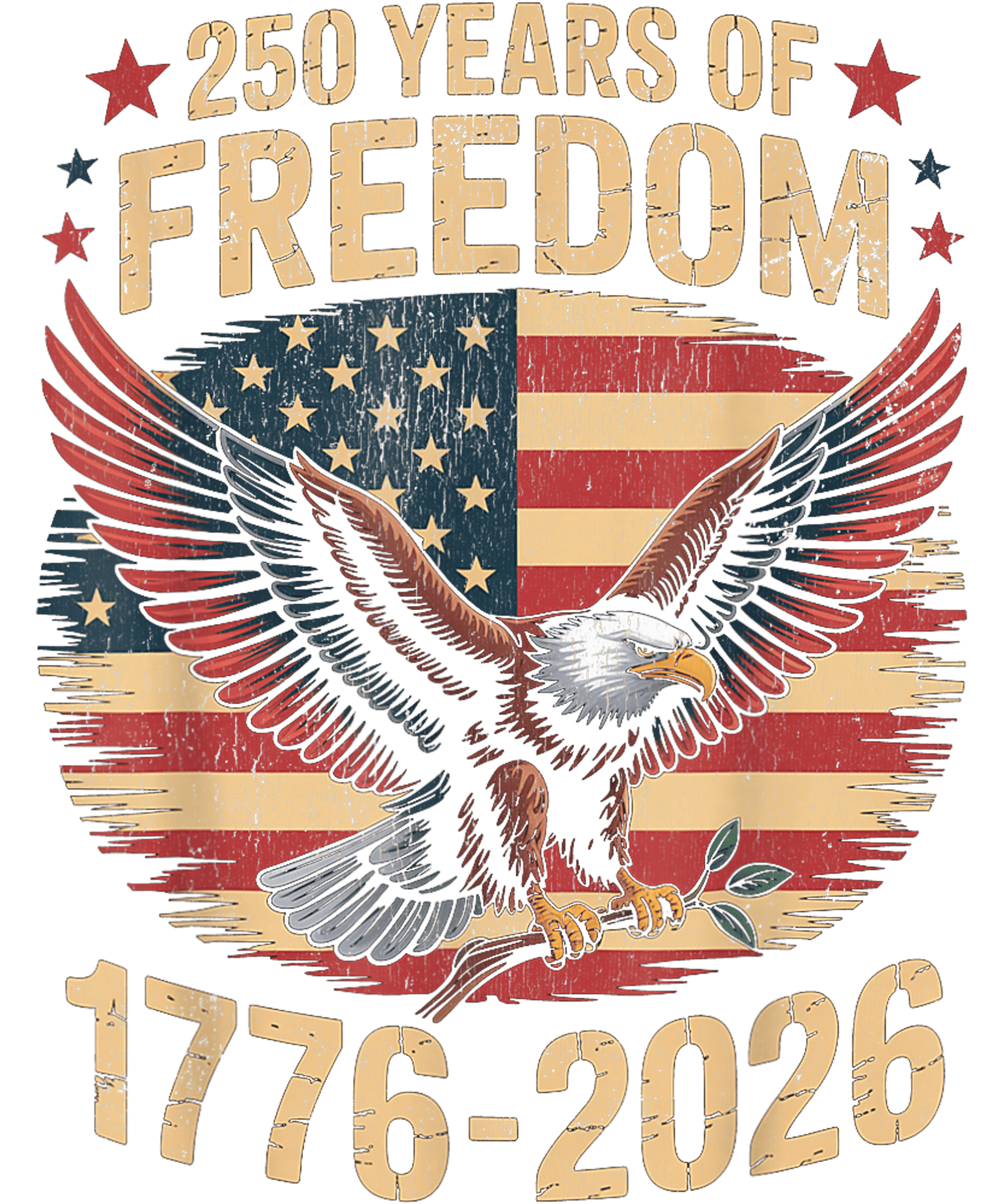4th of July 53 - 250 Years Usa Flag American 250th Anniversary Patriotic T Shirt (1)