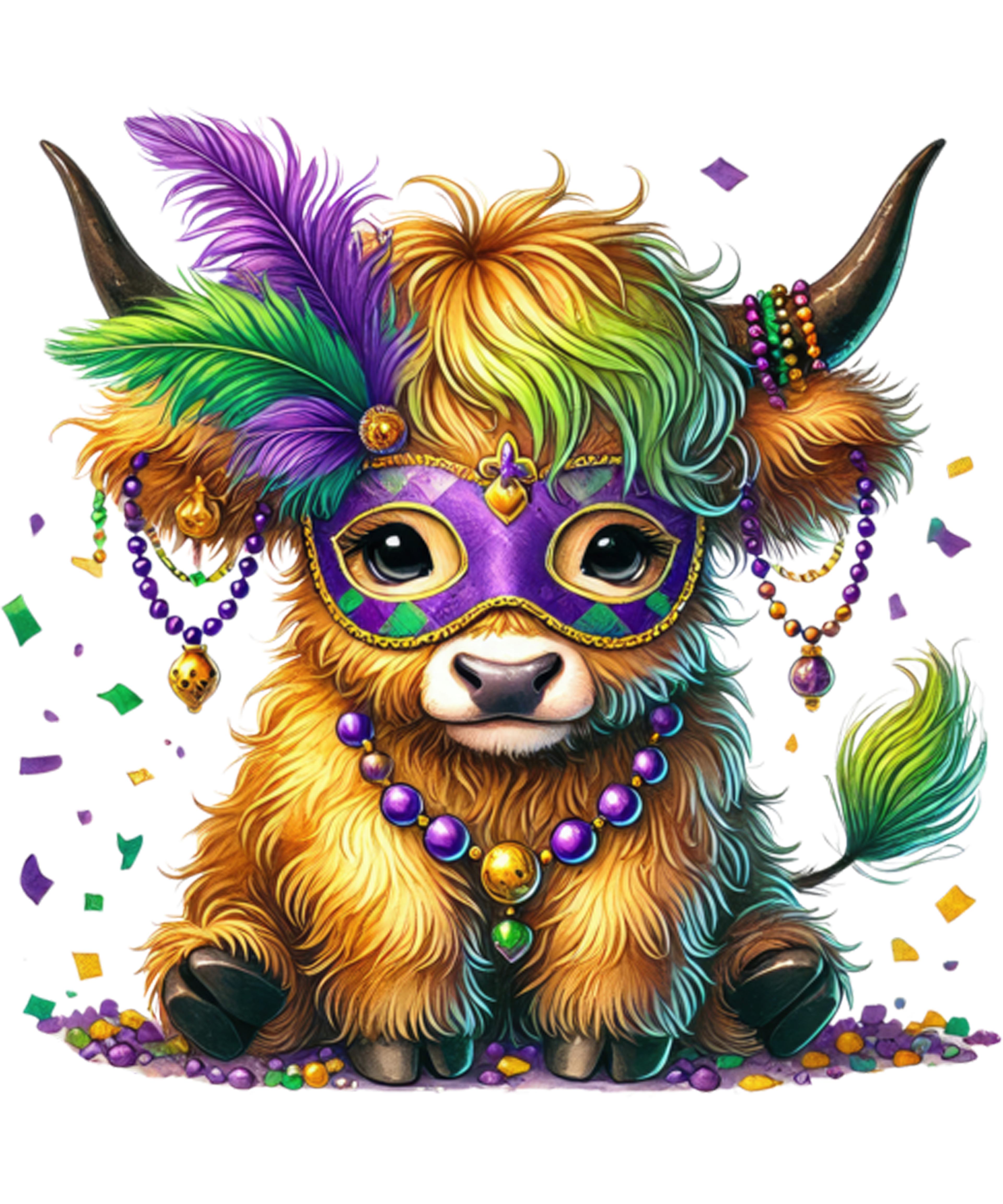 Mardi Gras 589 - Mardi Gras Cow Sweatshirt