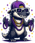 Mardi Gras 459 - Honey Badger Beads Mardi Gras Costume Men Women Mardi Gras Sweatshirt