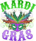 Mardi Gras 660 - Mardi Gras Shirts Long Sleeve W Awesome Mask And Feathers