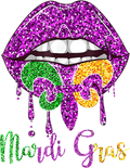 Mardi Gras 622 - Mardi Gras Lip Biting Diamong Shining Costume Gift T Shirt