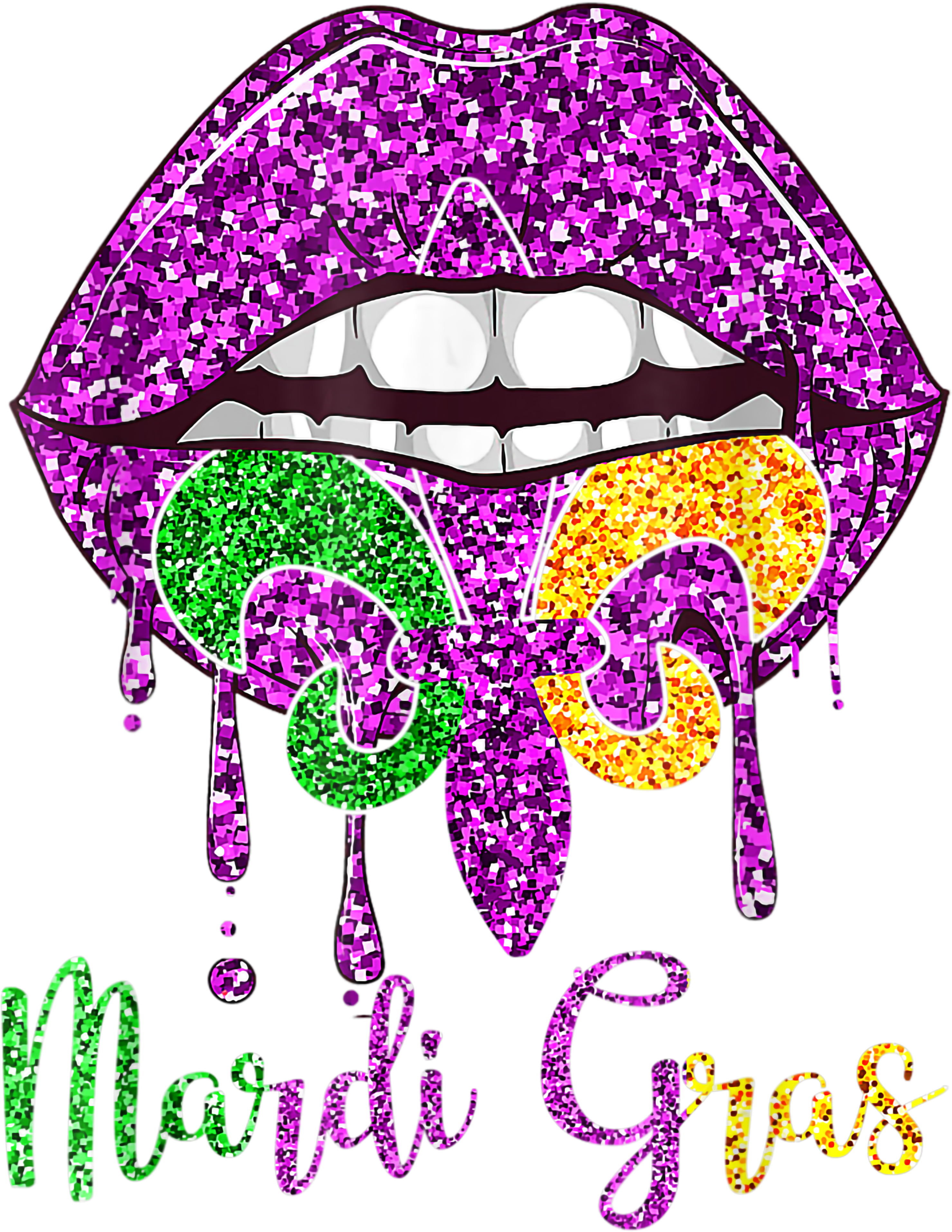 Mardi Gras 622 - Mardi Gras Lip Biting Diamong Shining Costume Gift T Shirt