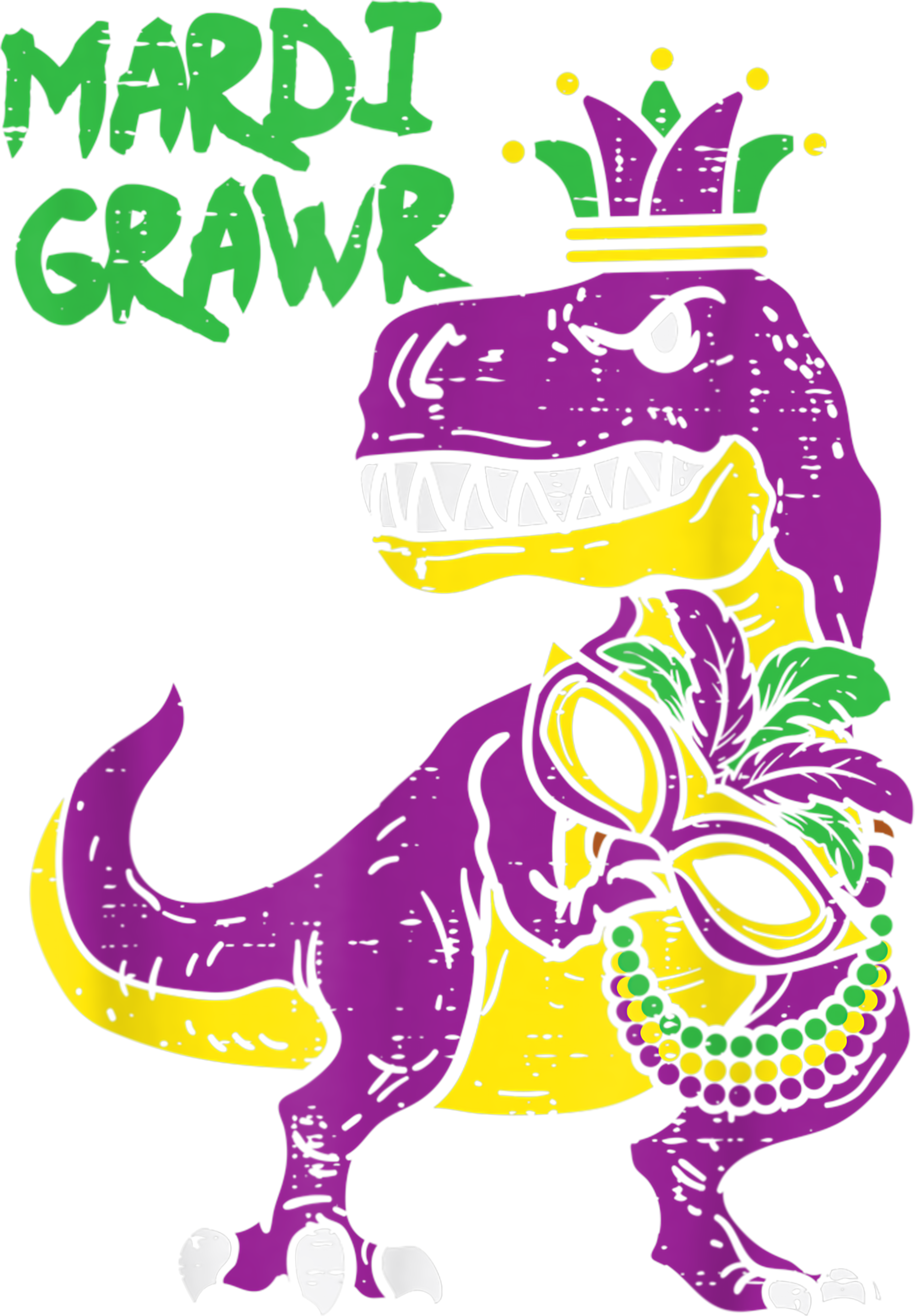 Mardi Gras 682 - Mardi Grawr Jester Trex Dinosaur Cute Mardi Gras Boys Gift T Shirt