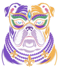 Mardi Gras 563 - Mardi Gras Bead English Bulldog Dog Festival Carnival Tee Sweatshirt