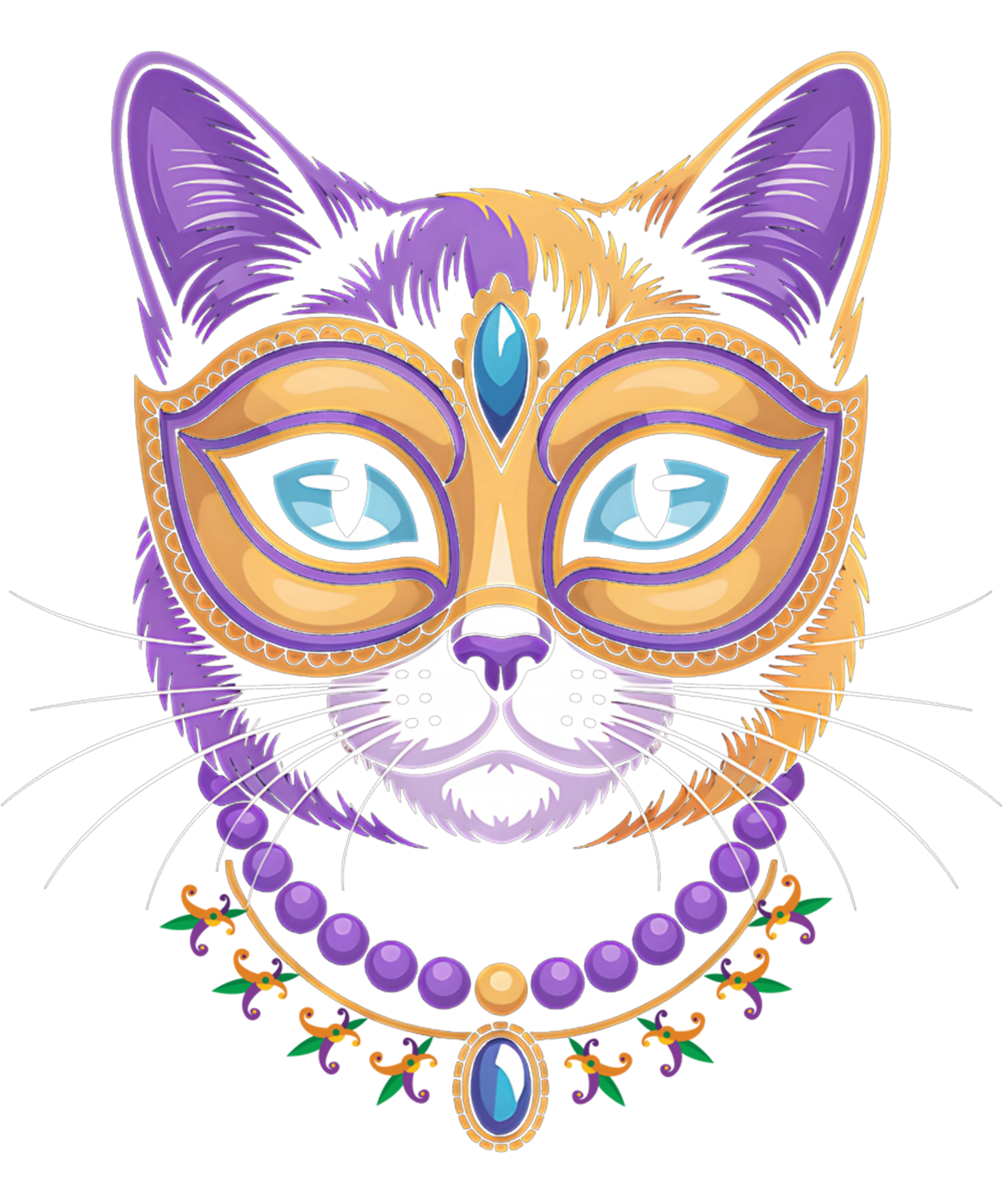 Mardi Gras 561 - Mardi Gras Bead Cat Festival Carnival Women Men Sweatshirt