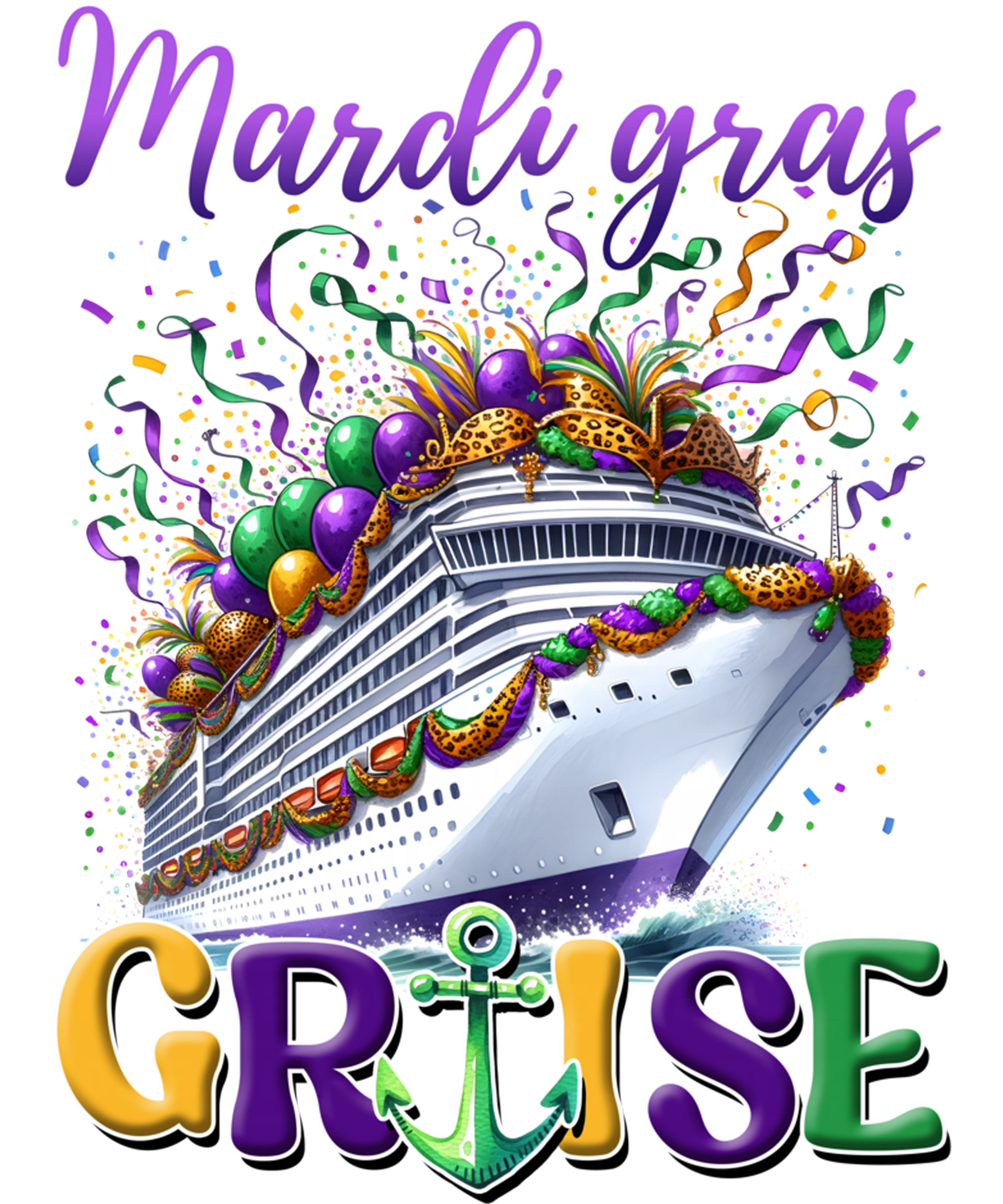 Mardi Gras 598 - Mardi Gras Cruise Crew 2026 Family Friend Group Vacations Sweatshirt (2)
